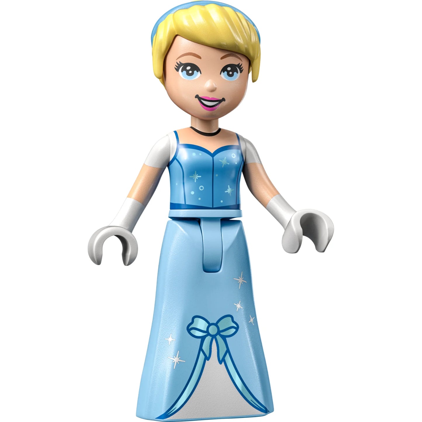 Minifigur dp162 - Cinderella - Kleid mit Sternen und Schleife, mittelblaues Oberteil
