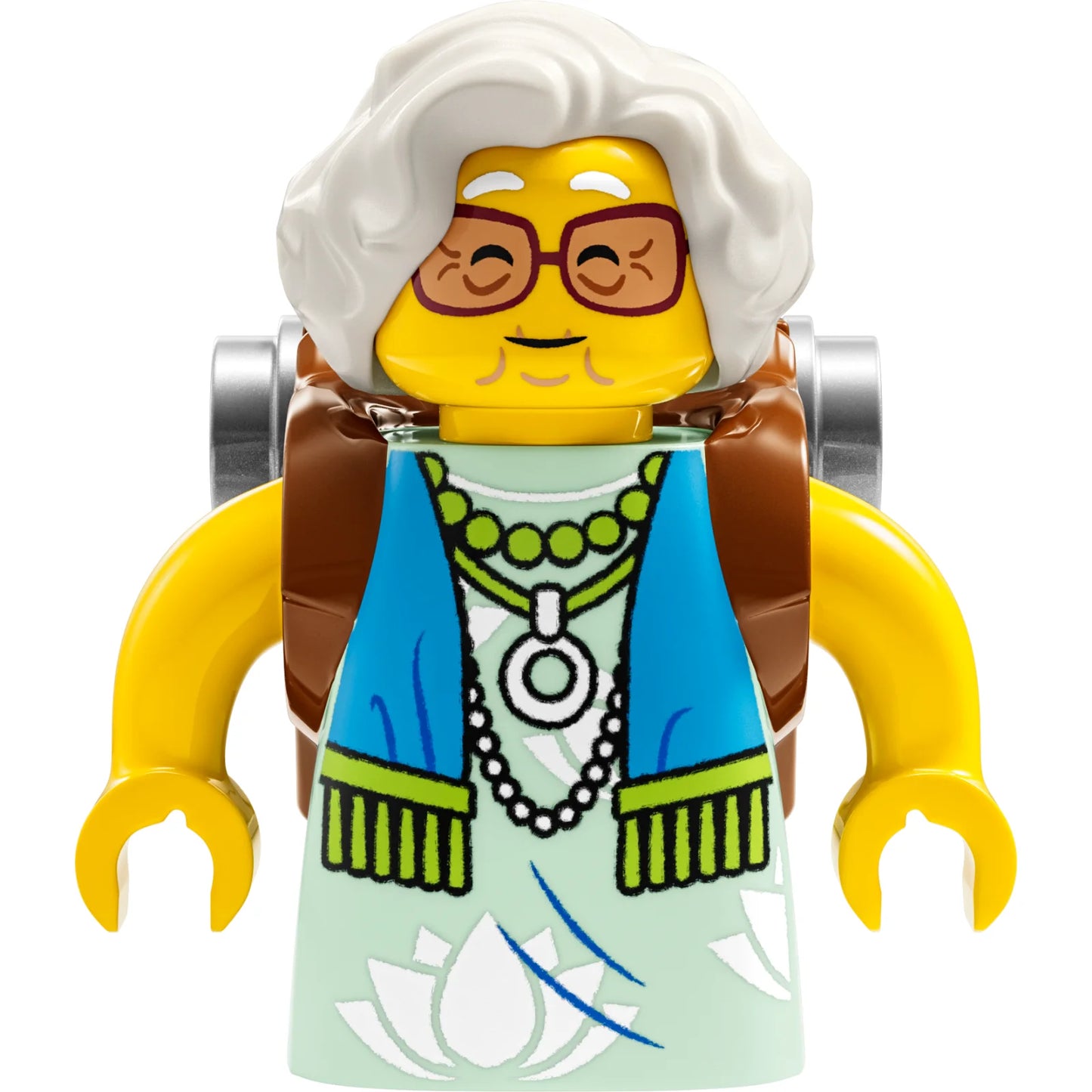 Minifig drm031 - Mrs. Castillo - Reddish Brown and Flat Silver Backpack