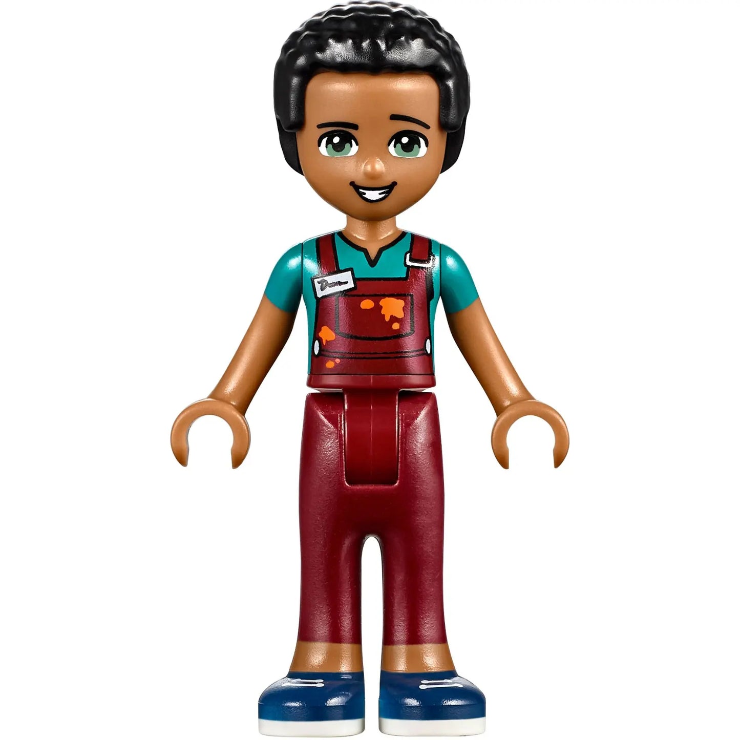 Minifig frnd262 - Friends Dean - Dark Red Trousers, Dark Turquoise Overalls Top