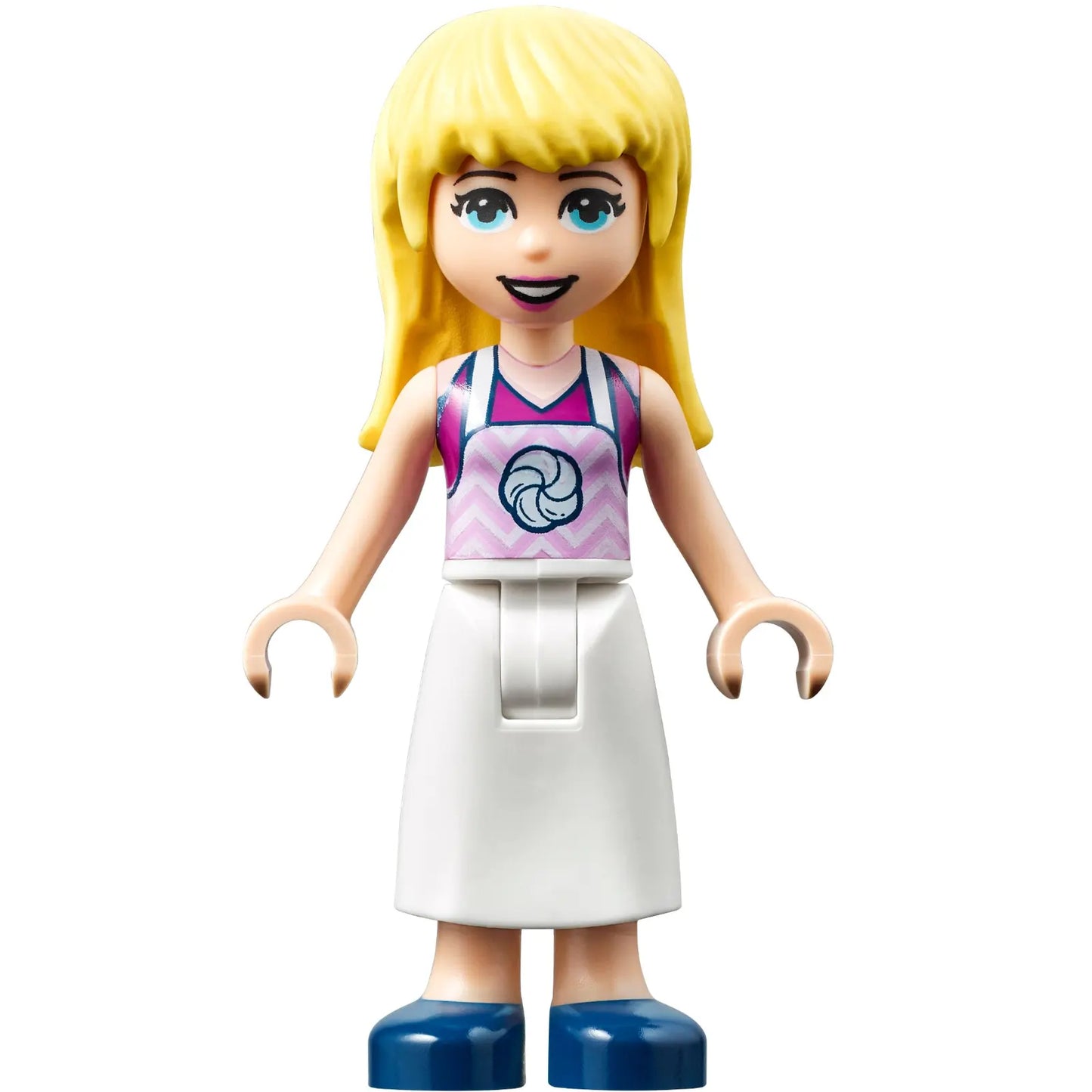 Minifigur frnd432 - Friends Stephanie - Weißer langer Rock, magentafarbenes Oberteil mit Schürze