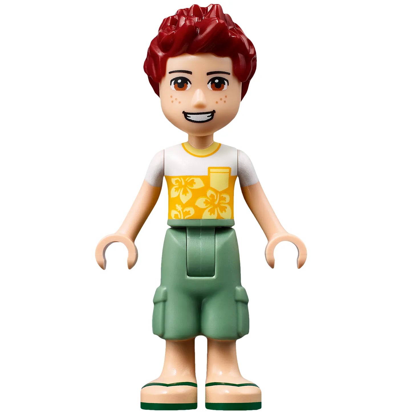 Minifigur frnd507 - Friends Daniel - Weißes Blumen-T-Shirt, Sandgrüne Hose