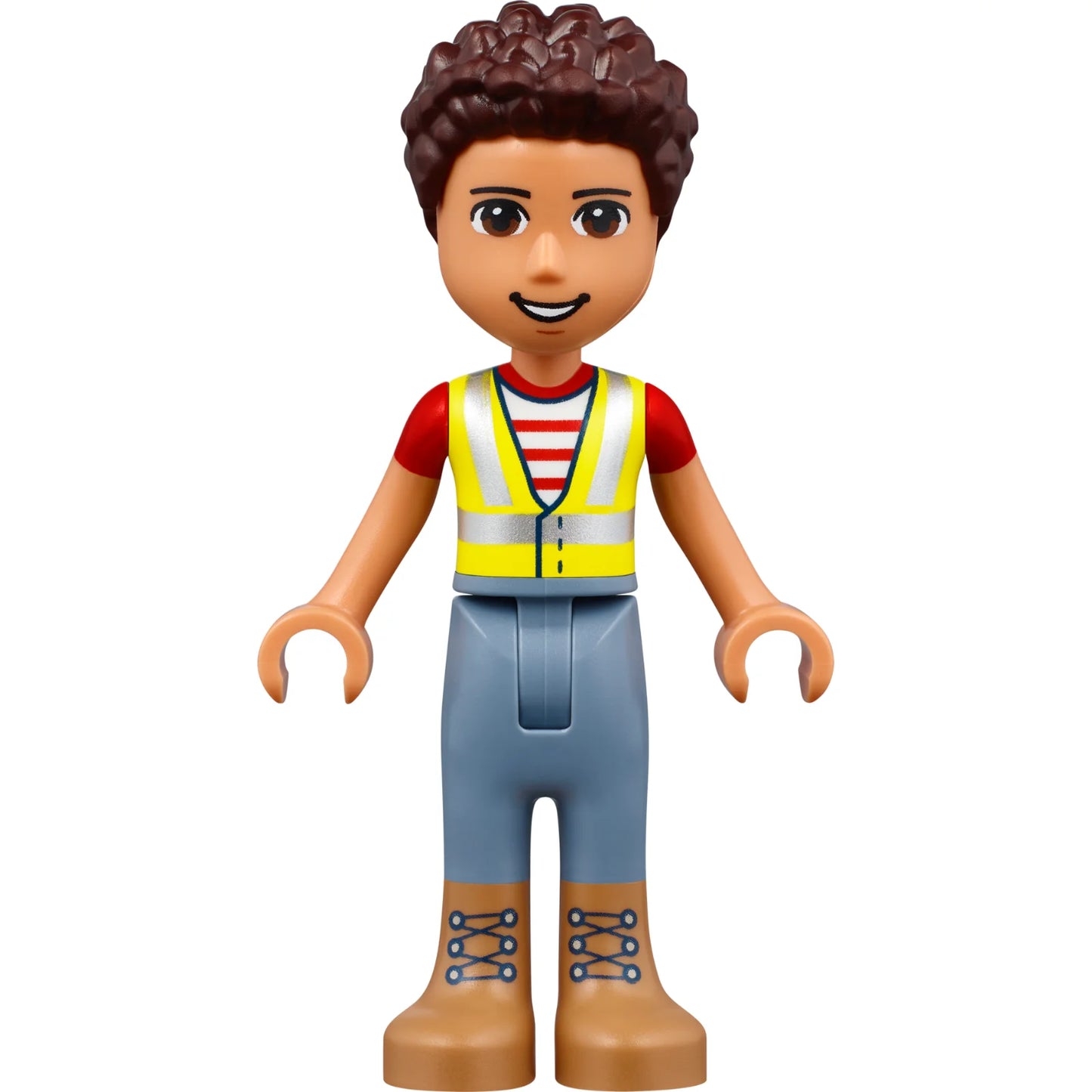 Minifig frnd541 - Friends River - Neon Yellow Safety Vest, Sand Blue Trousers with Medium Nougat Boots