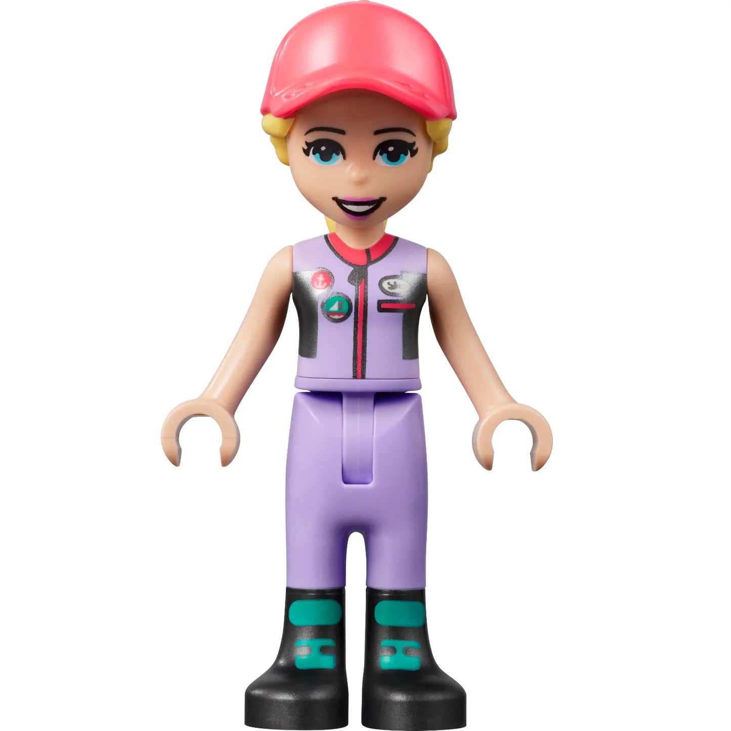 Minifig frnd545 - Friends Stephanie - Lavender Sailing Outfit, Coral Cap, Orange Life Jacket