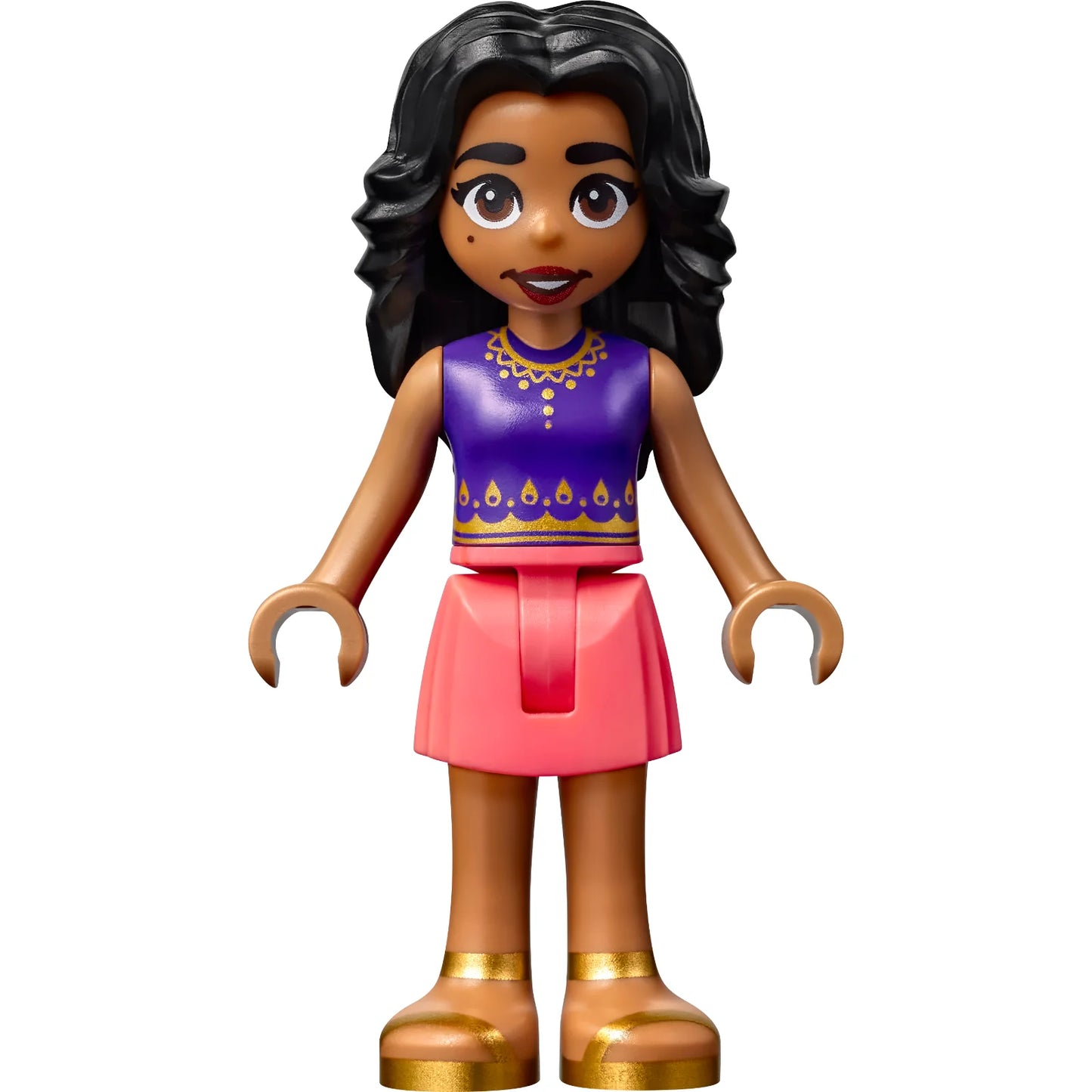 Minifig frnd573 - Friends Adi - Dark Purple Top, Coral Skirt