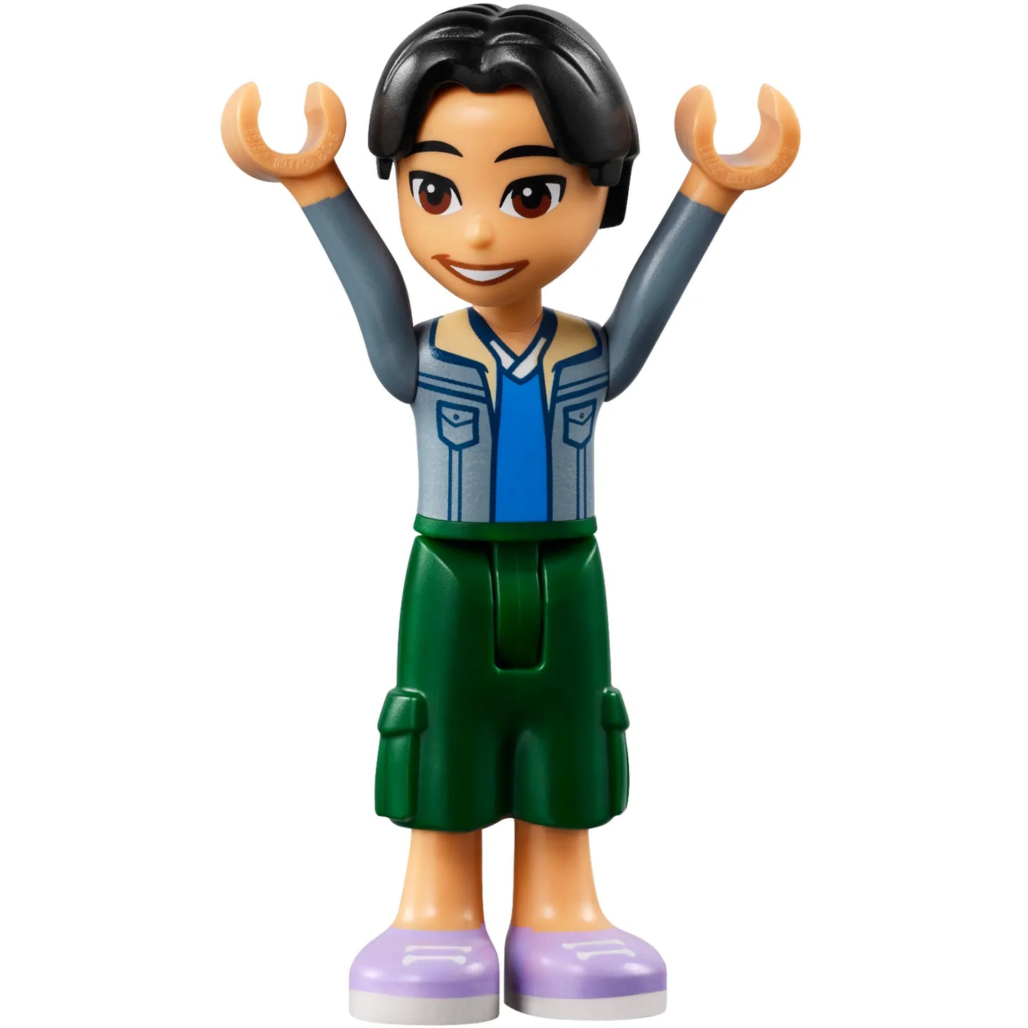 Minifig frnd611 - Friends Niko - Sand Blue Jacket, Blue Shirt, Dark Green Trousers Cropped Large Pockets, Lavender Shoes