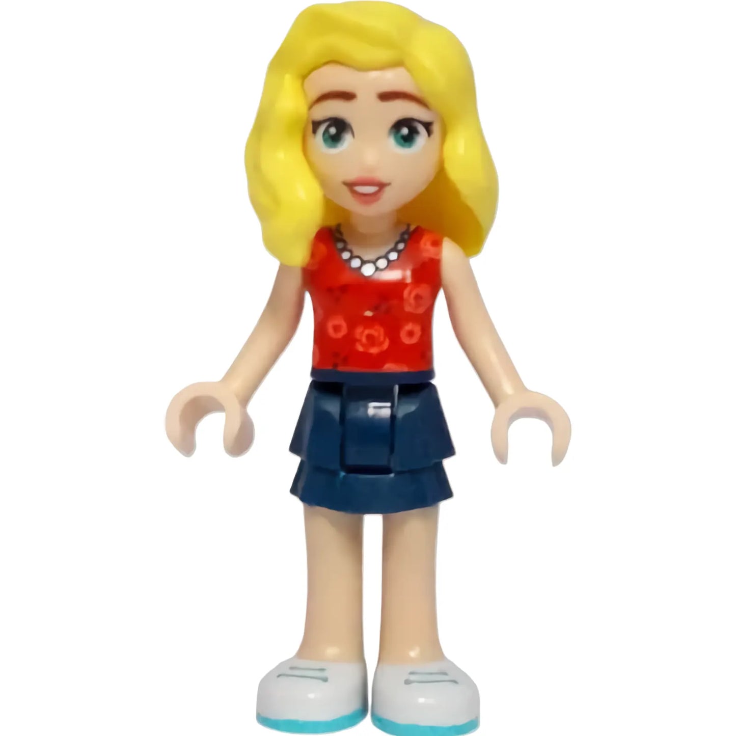 Minifigur frnd623 - Friends Matilde - Rotes Oberteil, dunkelblauer Lagenrock, weiße Schuhe