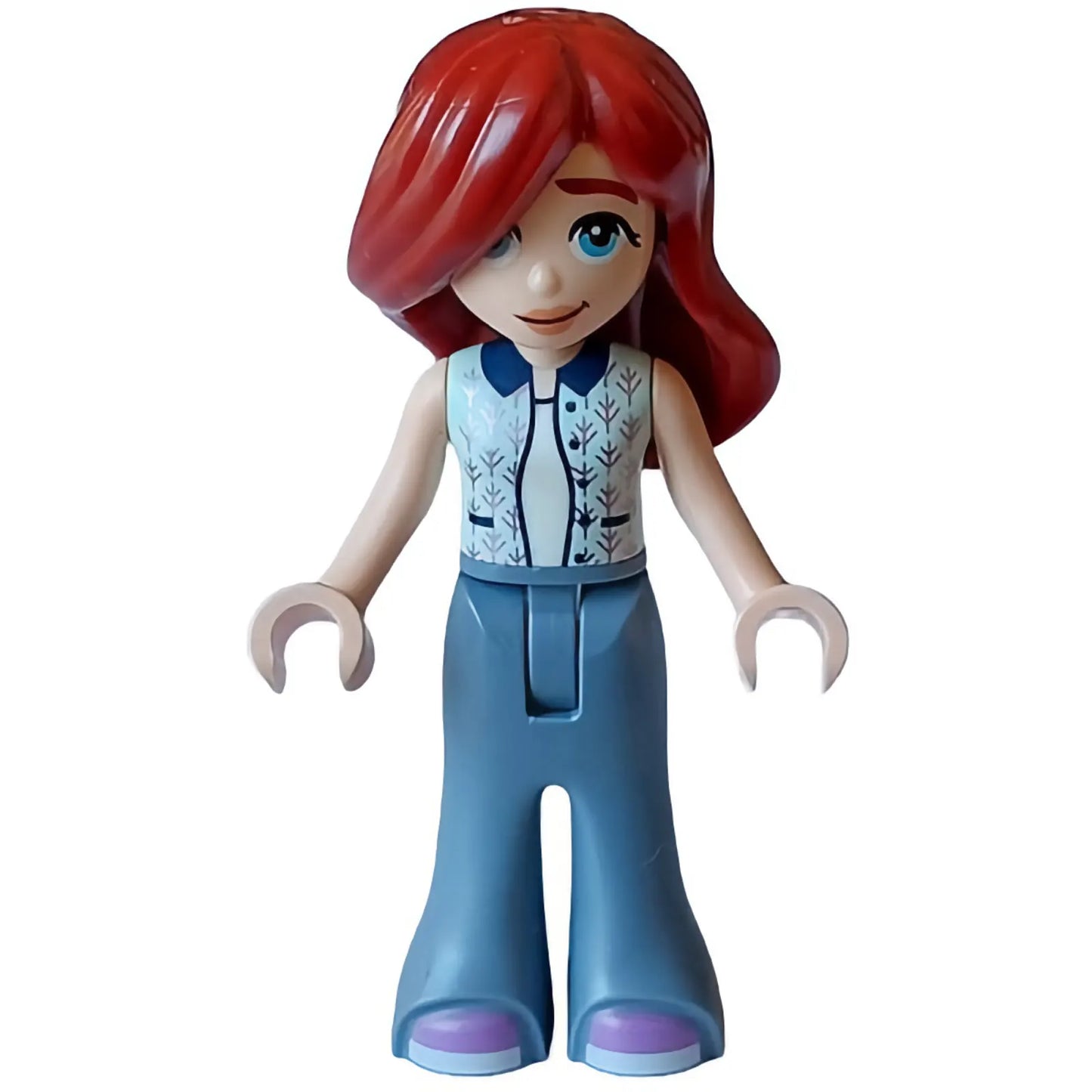 Minifig frnd627 - Friends Paisley - Light Aqua Vest, Sand Blue Trousers Bell-Bottoms, Medium Lavender Shoes