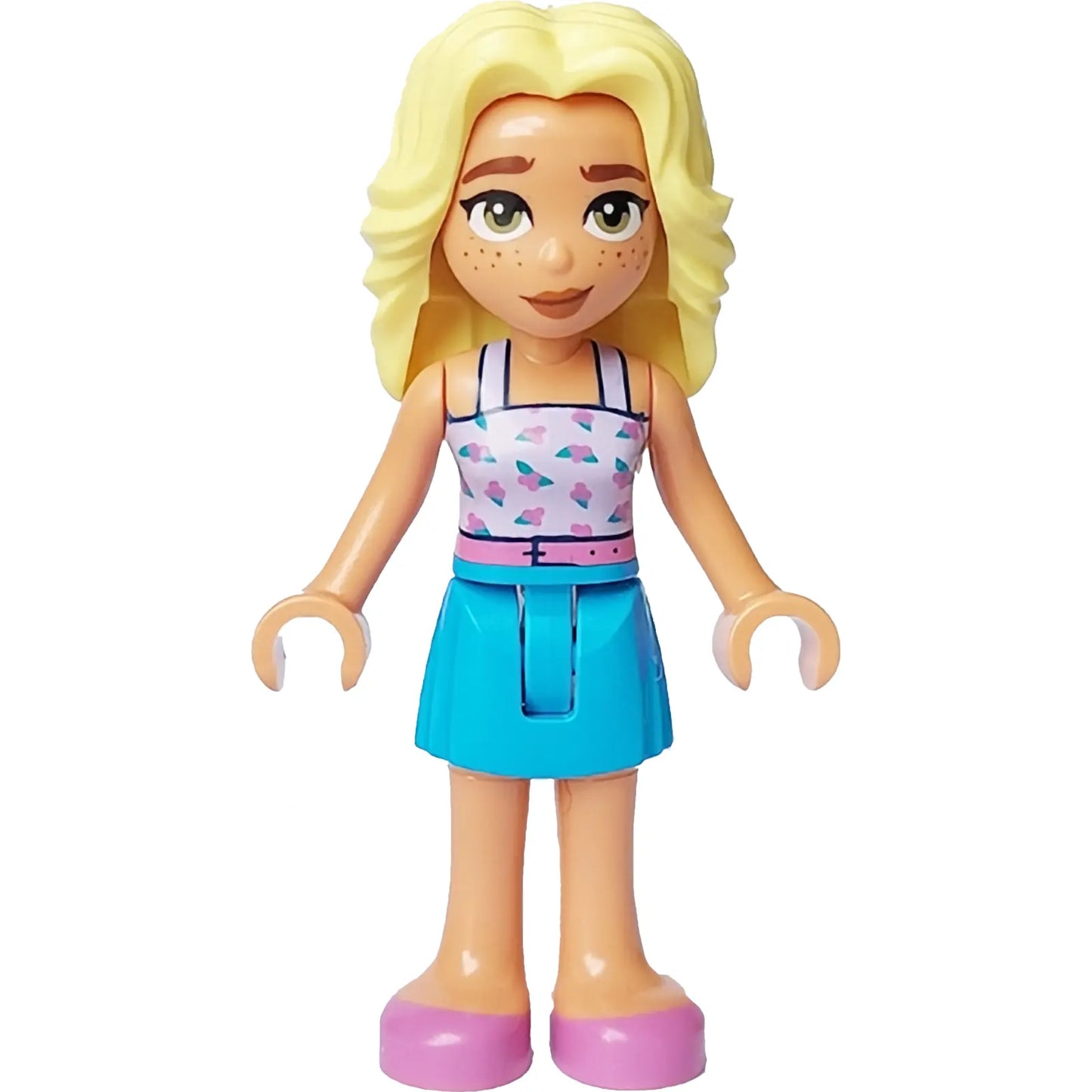 Minifigur frnd645 - Friends Dia - Lavendel-Oberteil mit Beeren, dunkelblauer Rock, dunkelrosa Sandalen