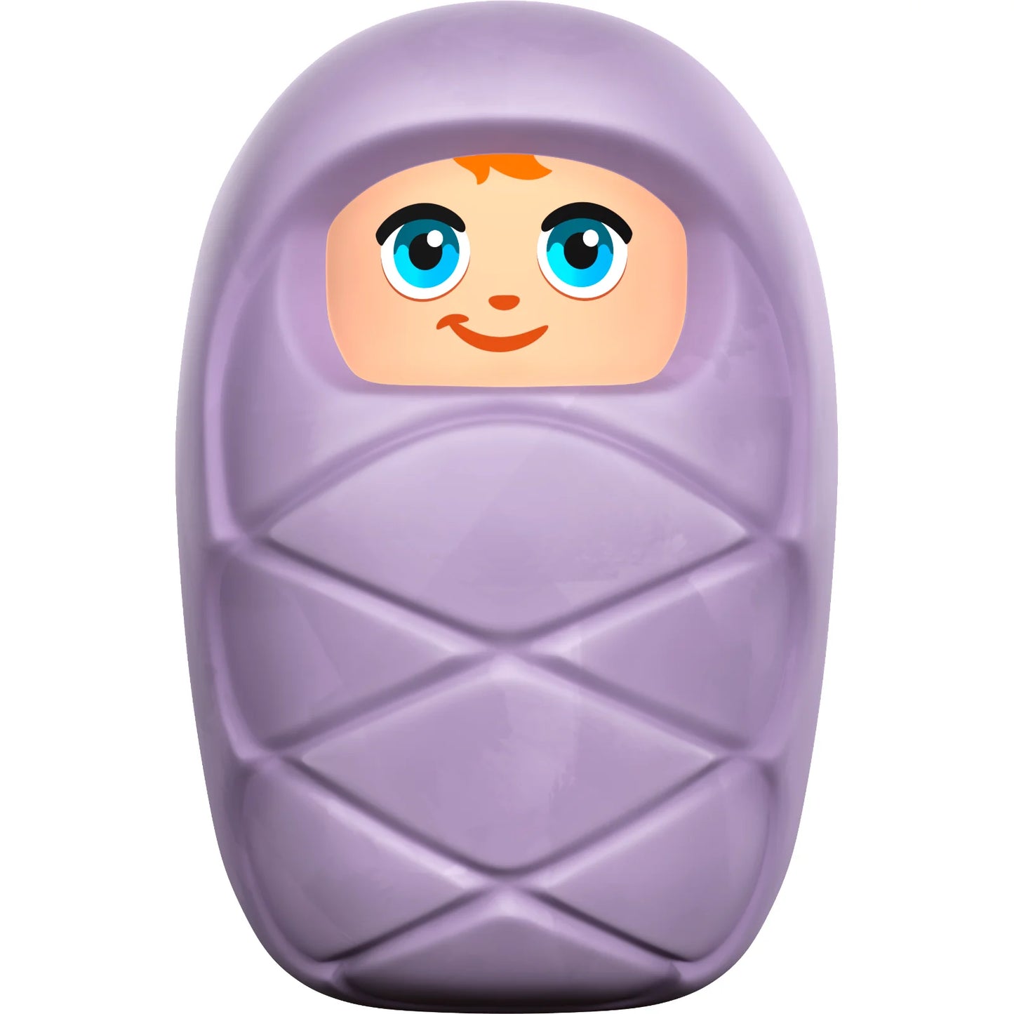 Minifig frnd762 - Baby / Infant - with Stud Holder on Back with Smiling Face, Large Eyes and Orange Hair Pattern (Baby Ella) (6483678)