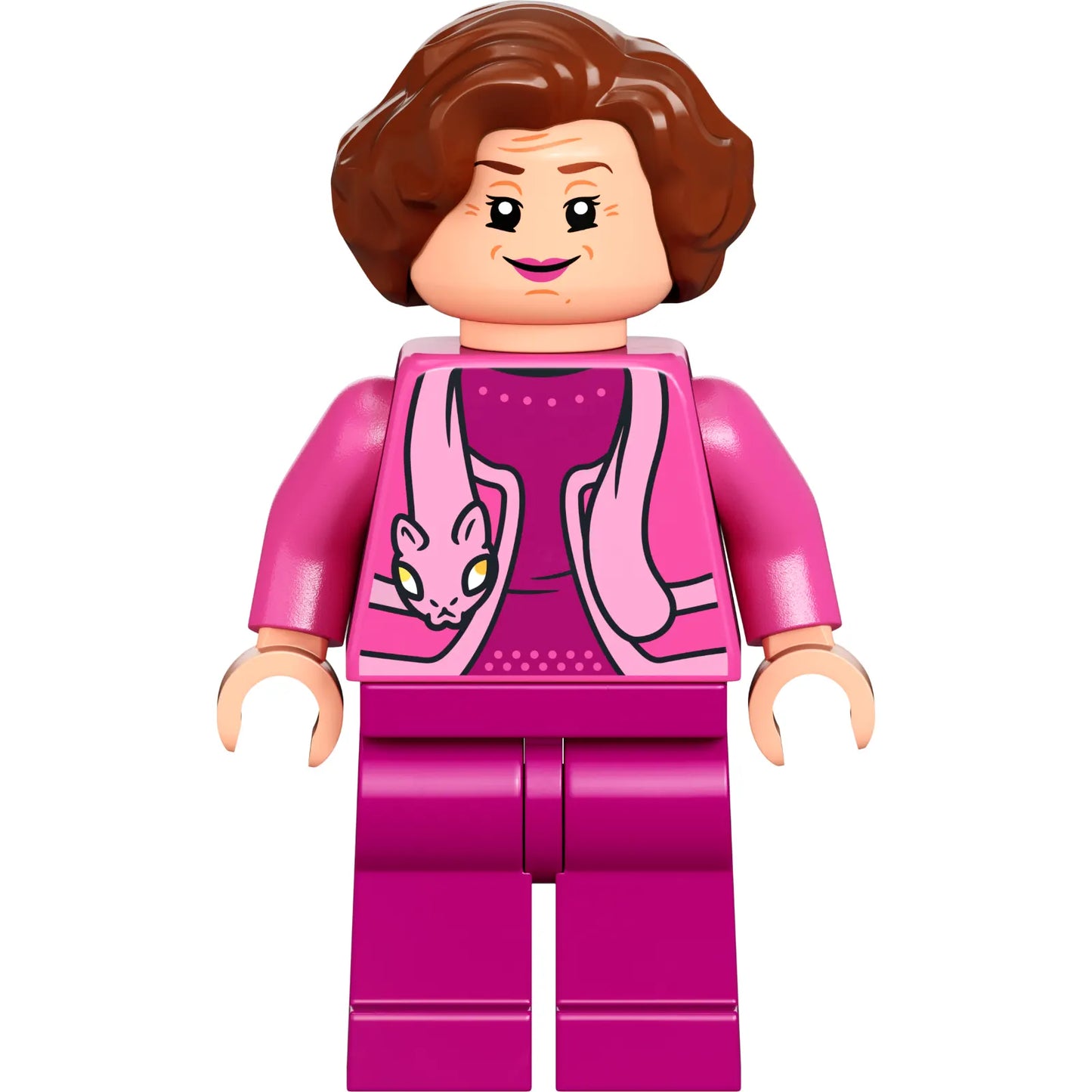 Minifig hp356 - Professor Dolores Umbridge - Dark Pink Jacket with Cat Scarf