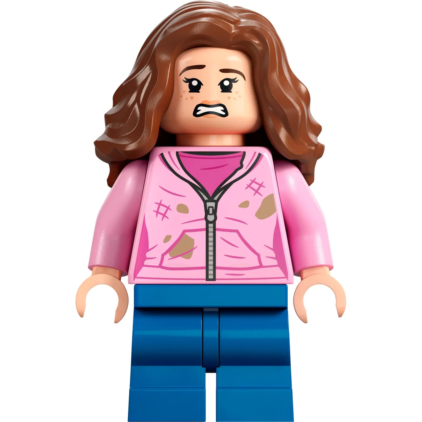 Minifig hp365 - Hermione Granger - Bright Pink Jacket with Stains, Angry / Scared Head