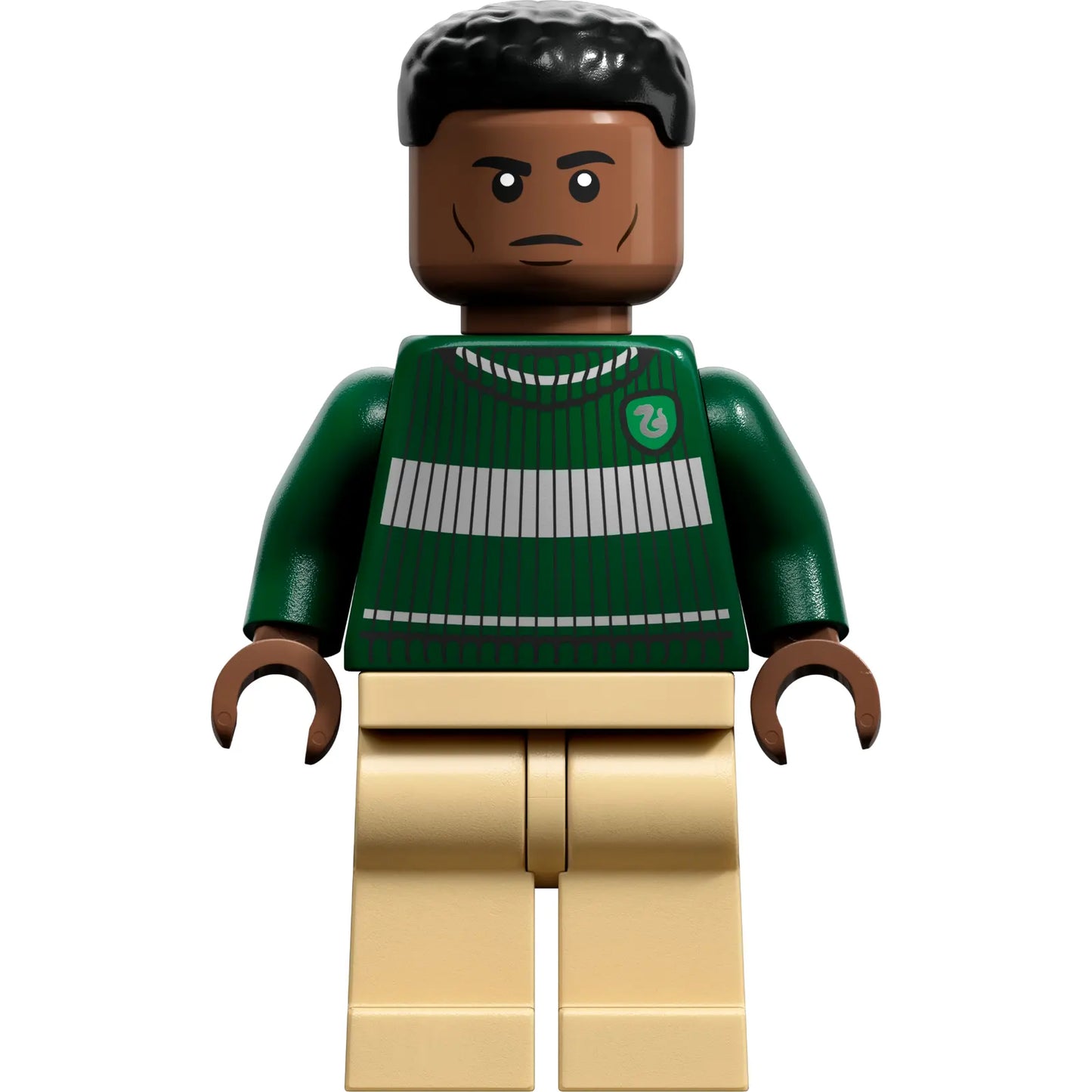 Minifig hp401 - Blaise Zabini - Dark Green Slytherin Quidditch Sweater, Tan Legs