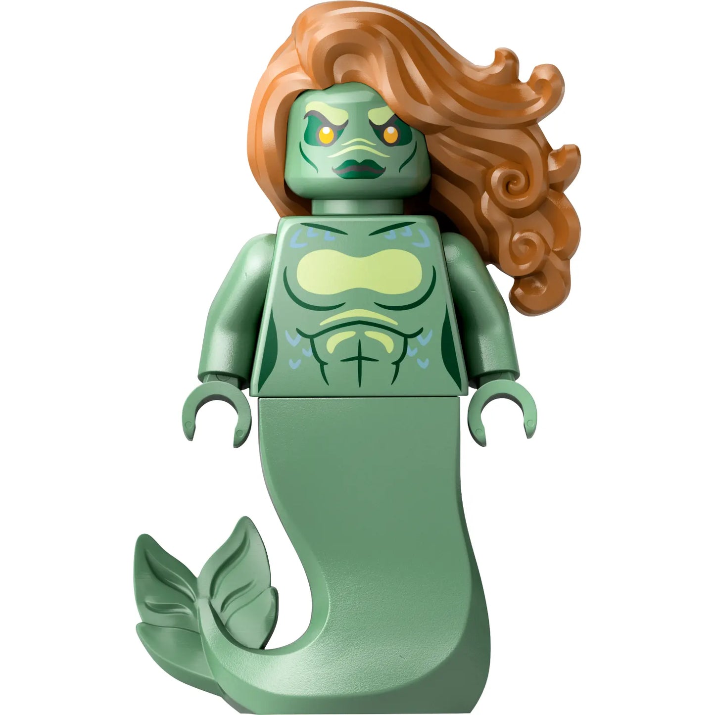Minifig hp417 - Merperson - Sand Green Body, Medium Nougat Wavy Hair