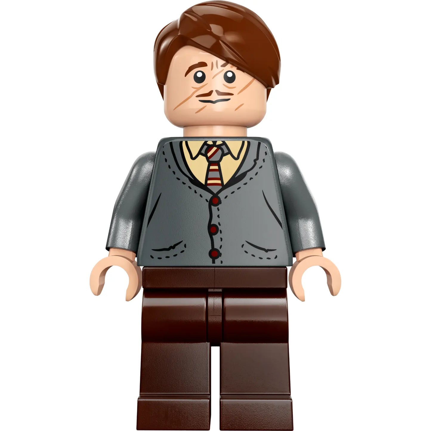 Minifig hp420 - Professor Remus Lupin - Dark Bluish Gray Cardigan, Tan Shirt