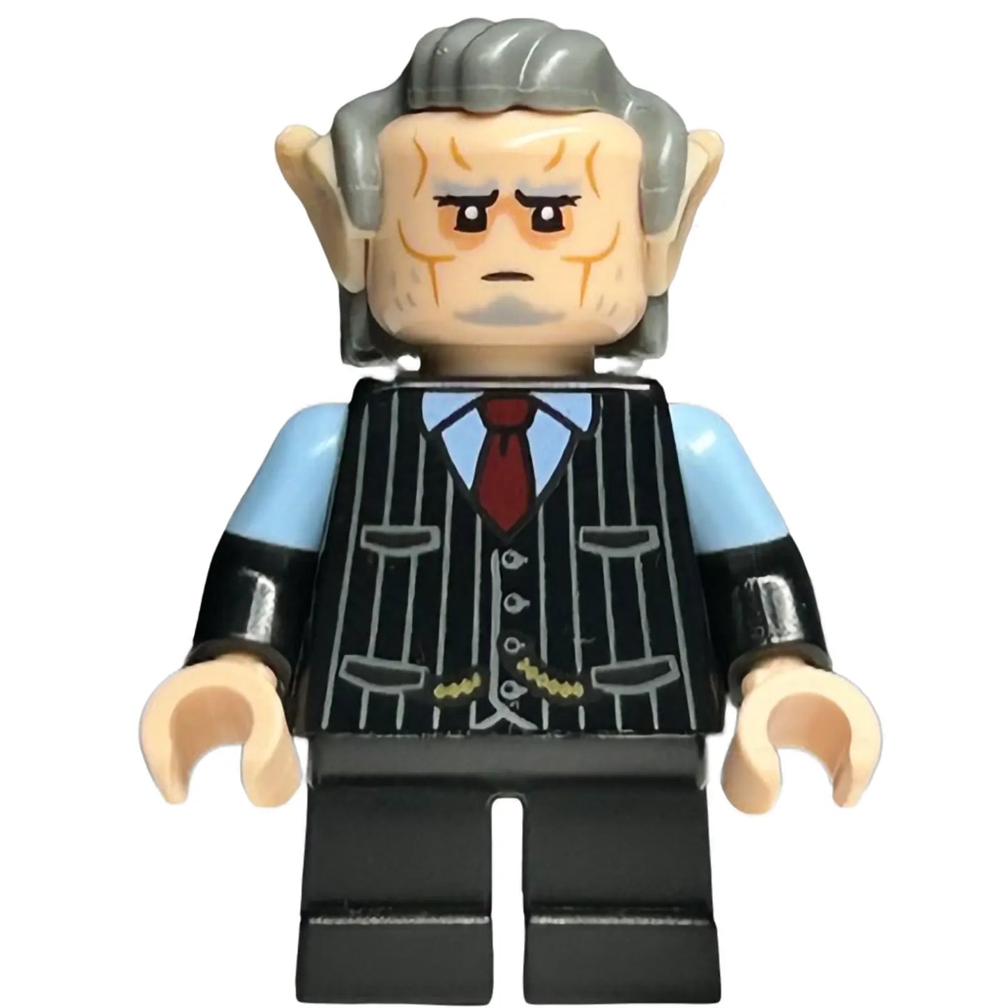 Minifig hp448 - Goblin - Black Pinstripe Vest, Dark Bluish Gray Hair