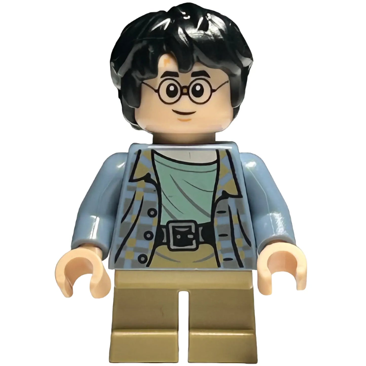 Minifig hp449 - Harry Potter - Sand Blue Jacket, Dark Tan Short Legs, Broken Glasses