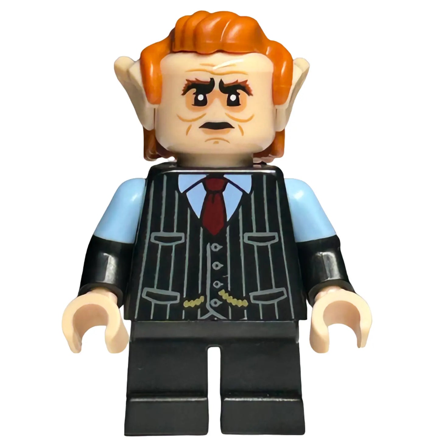 Minifig hp452 - Goblin - Black Pinstripe Vest, Dark Orange Hair