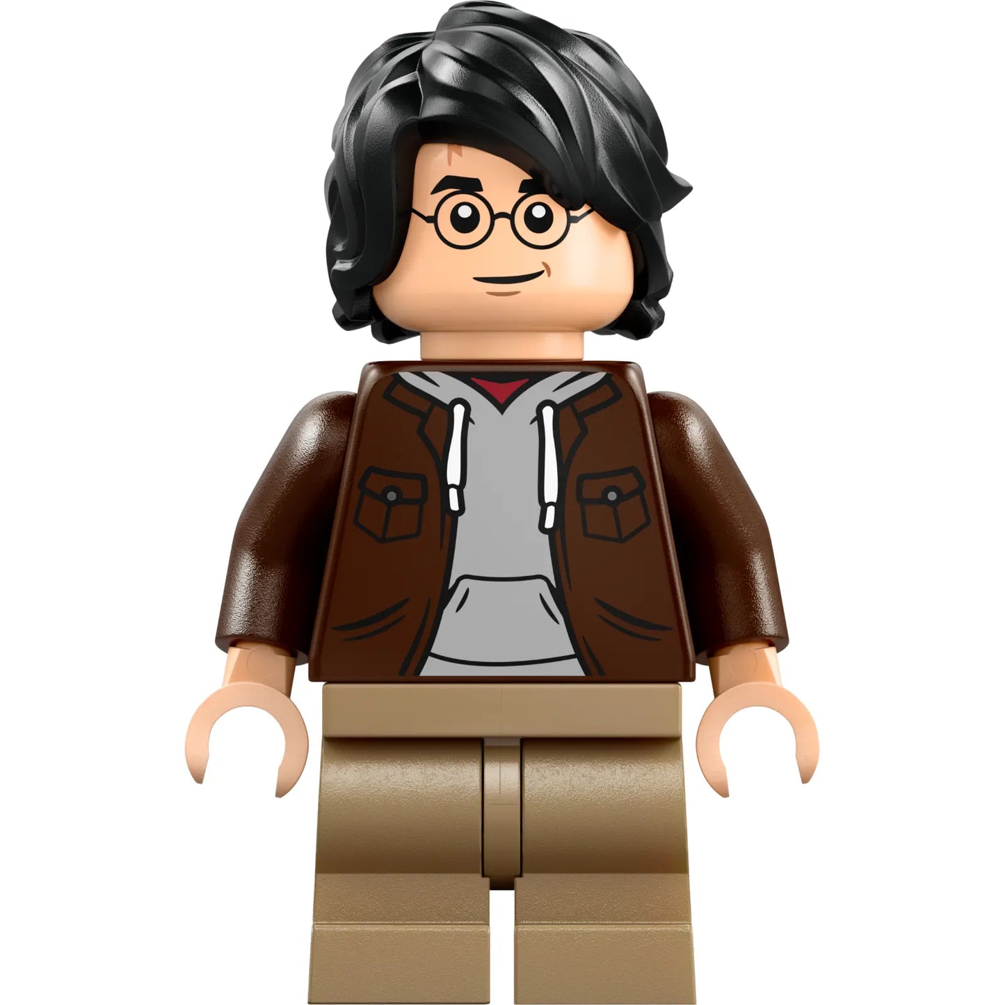 Minifigur hp467 - Harry Potter - Dunkelbraune offene Jacke, dunkelbraune mittelgroße Beine