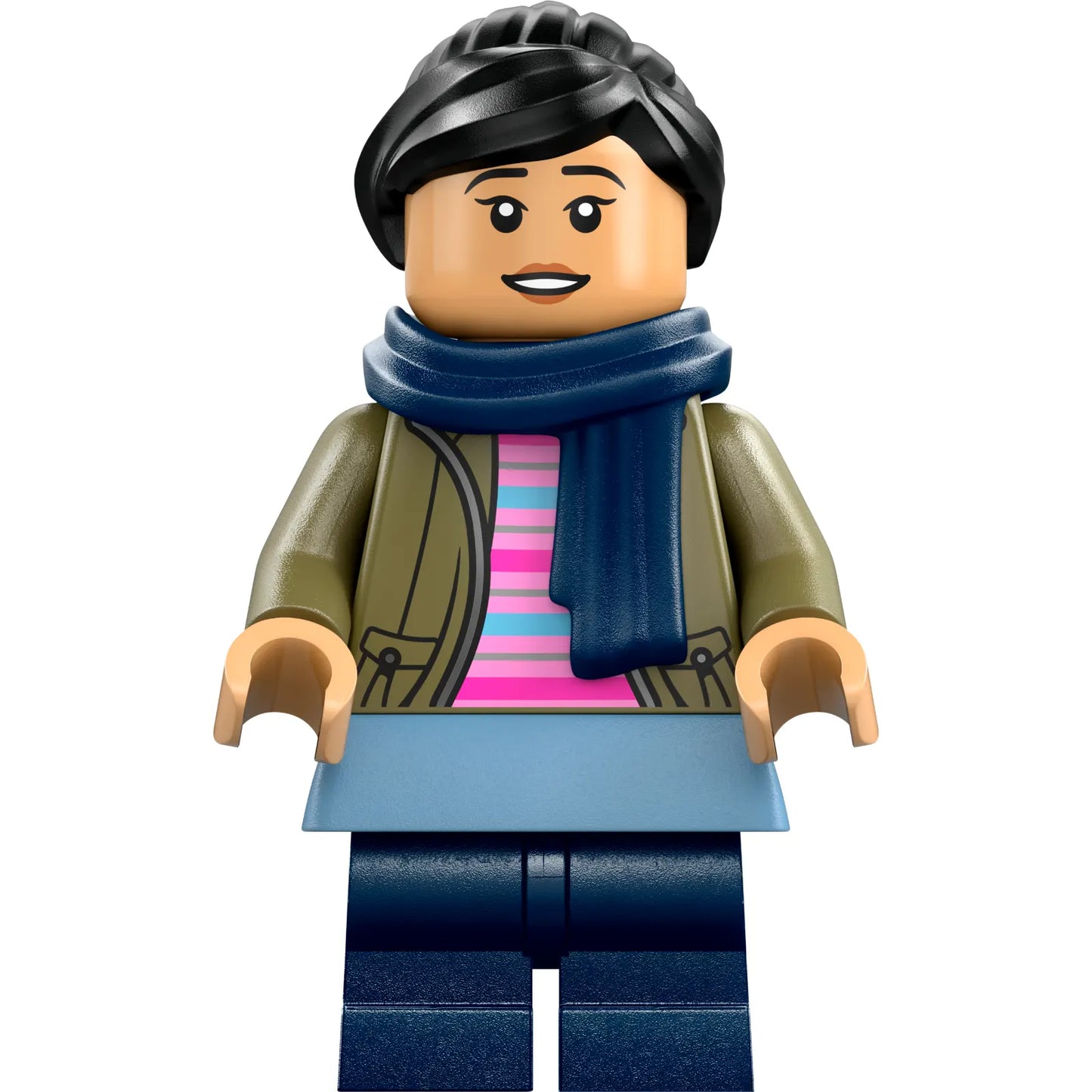 Minifigur hp469 - Cho Chang - Olivgrüne Jacke, dunkelblaue mittelgroße Beine