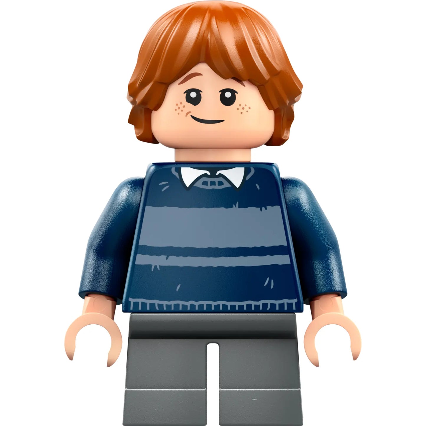 Minifig hp477 - Ron Weasley - Dark Blue Striped Sweater, Dark Bluish Gray Short Legs