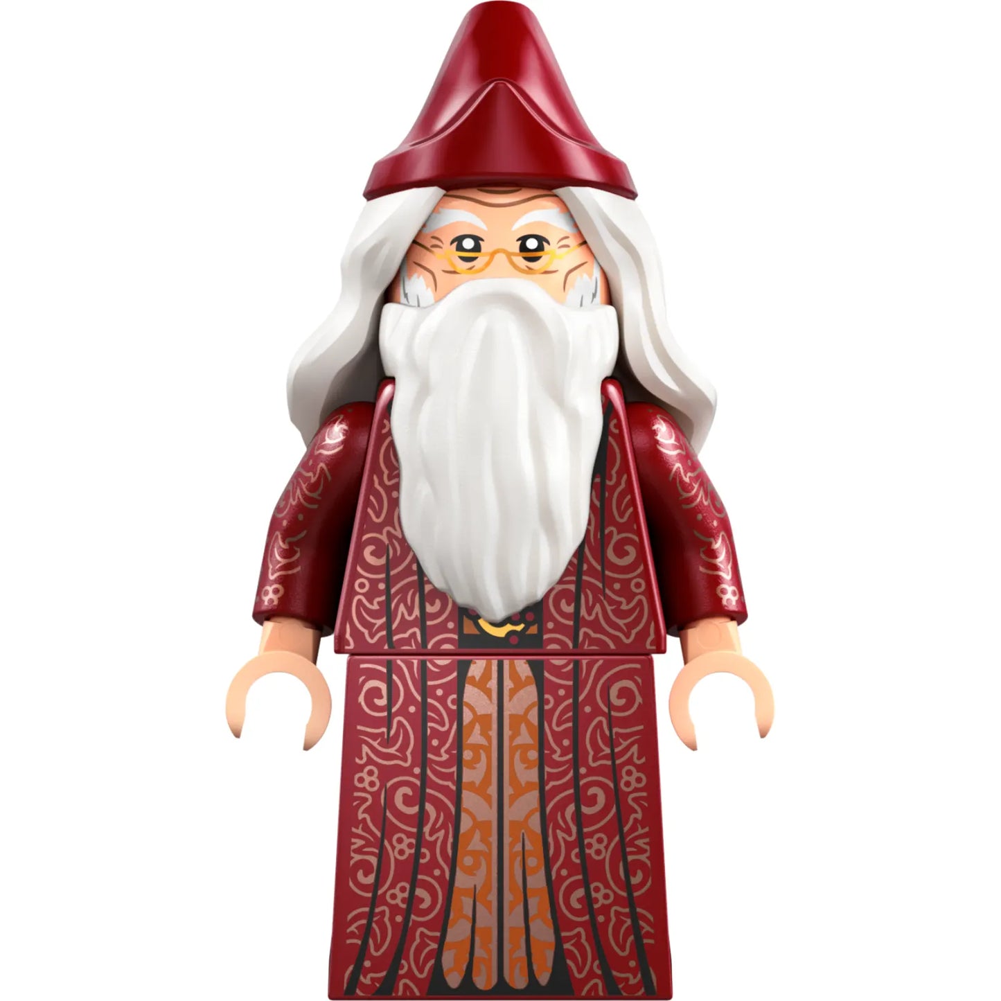 Minifig hp488 - Albus Dumbledore - Dark Red Robe, White Hair, Printed Arms