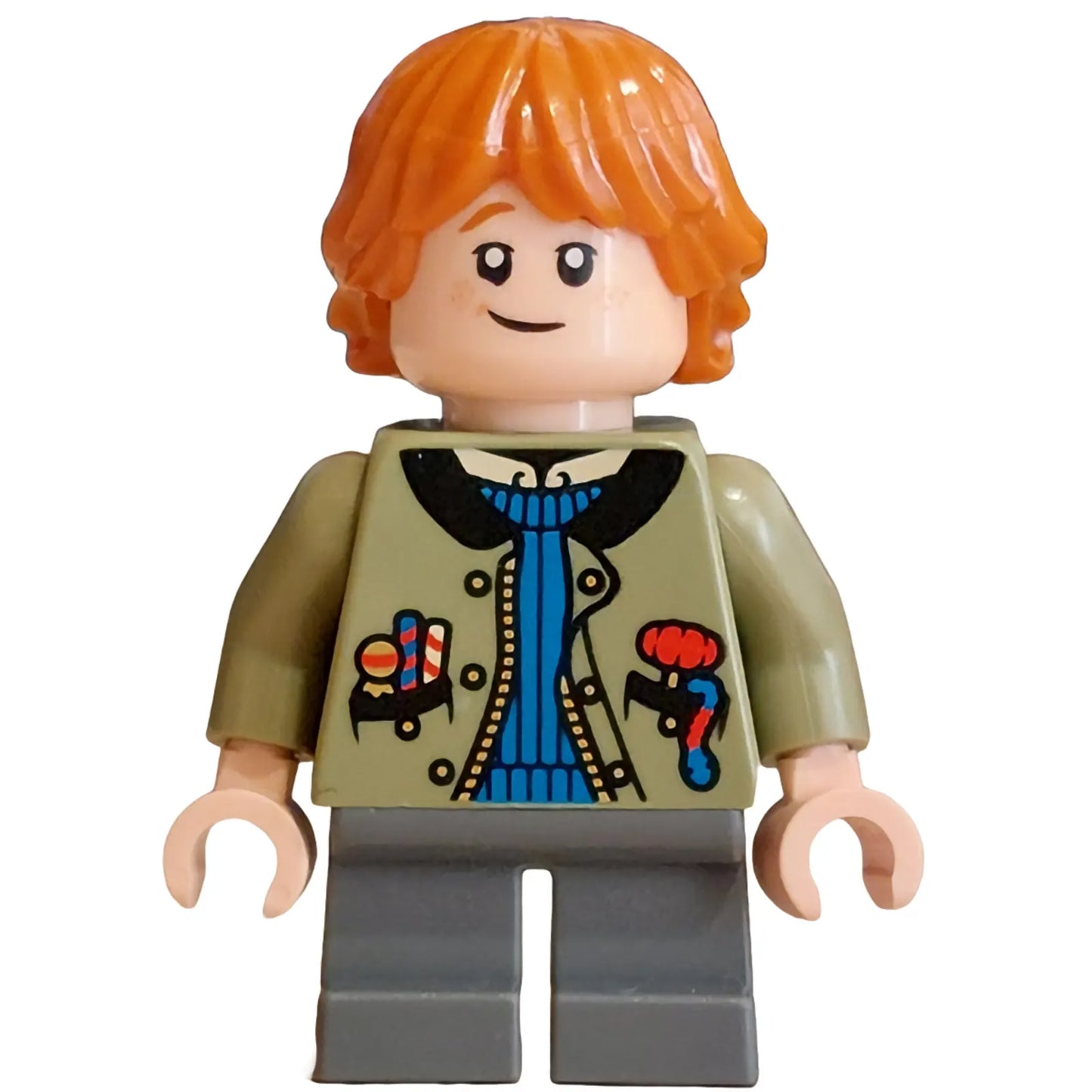 Minifig hp550 - Ron Weasley - Olive Green Jacket, Blue Jumper