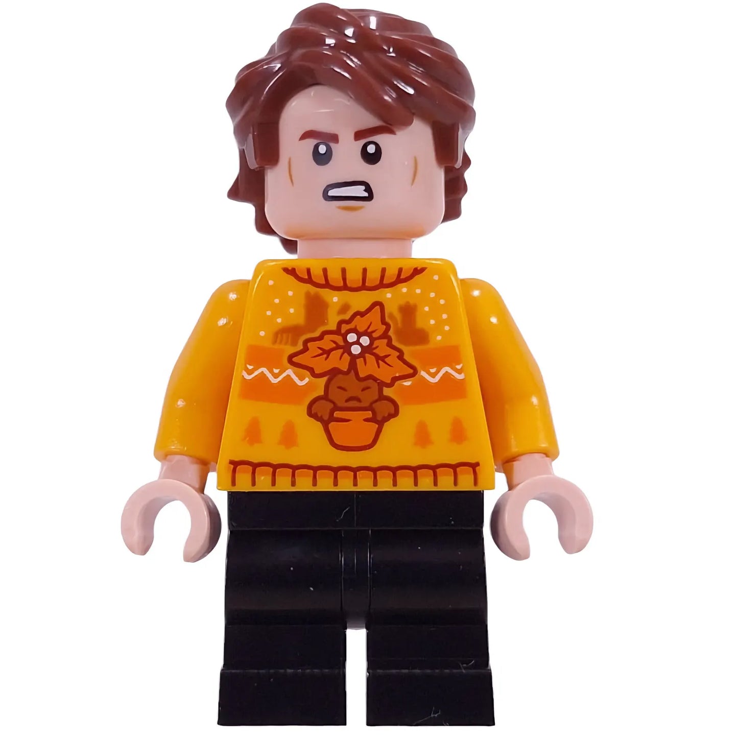 Minifig hp596 - Cedric Diggory - Bright Light Orange Holiday Sweater, Black Medium Legs