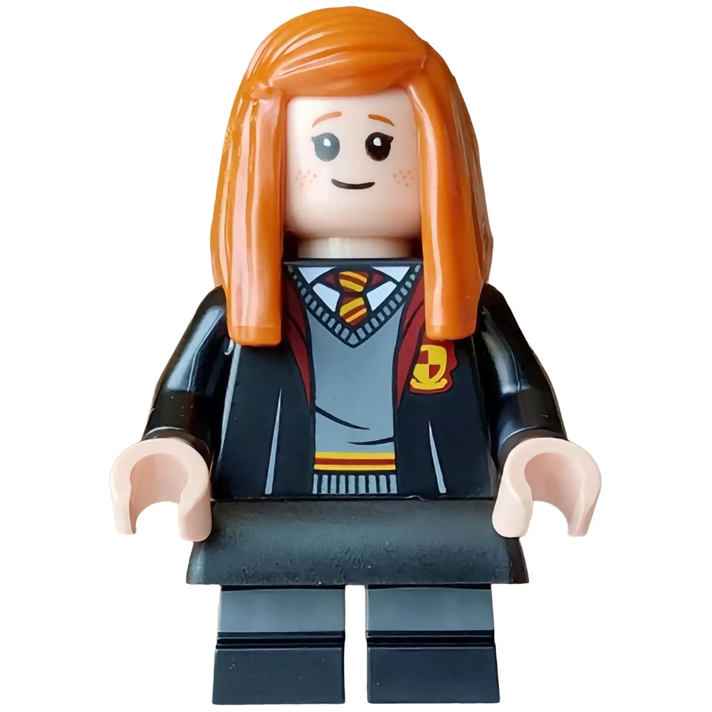 Minifig hp627 - Ginny Weasley - Gryffindor Robe Open, Black Short Legs, Skirt