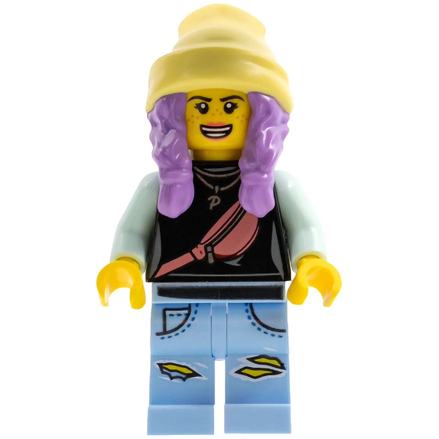 Minifig hs003 - Parker L. Jackson - Black Top with Beanie (Open Mouth Smile / Scared)