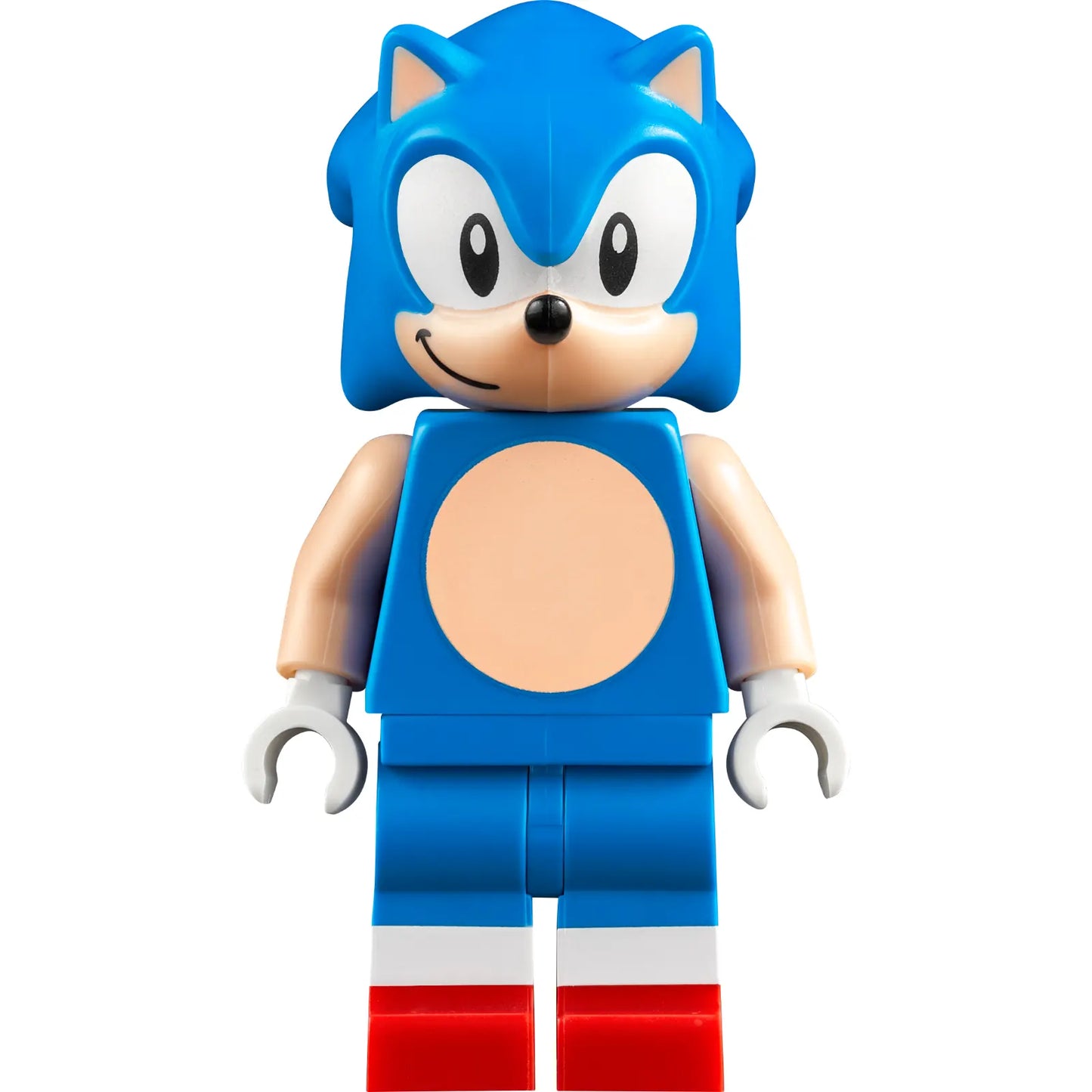 Minifig idea104 - Sonic the Hedgehog - Light Nougat Face and Arms, Grin to Right