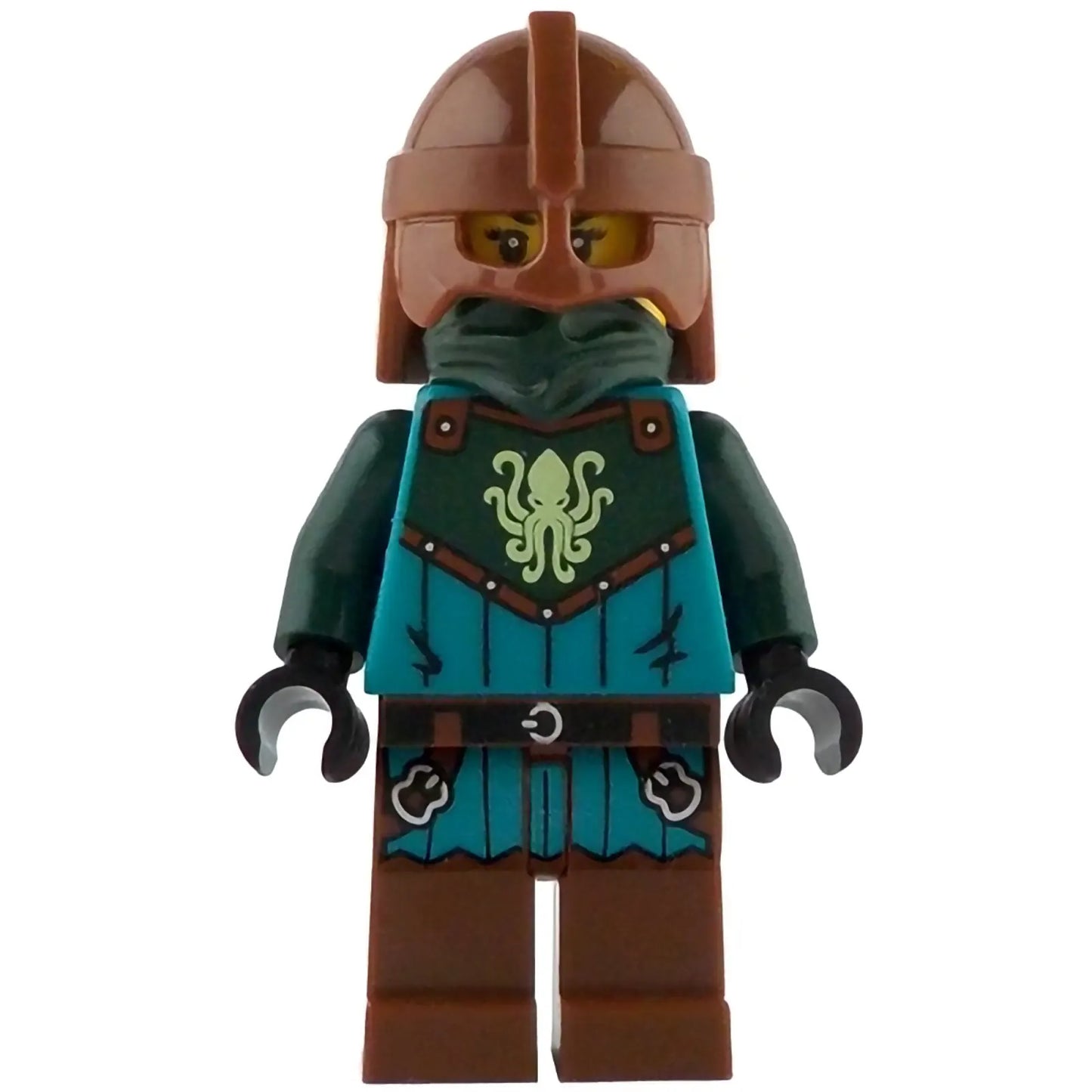 Minifig idea234 - Kraken Warrior - Female, Reddish Brown Helmet