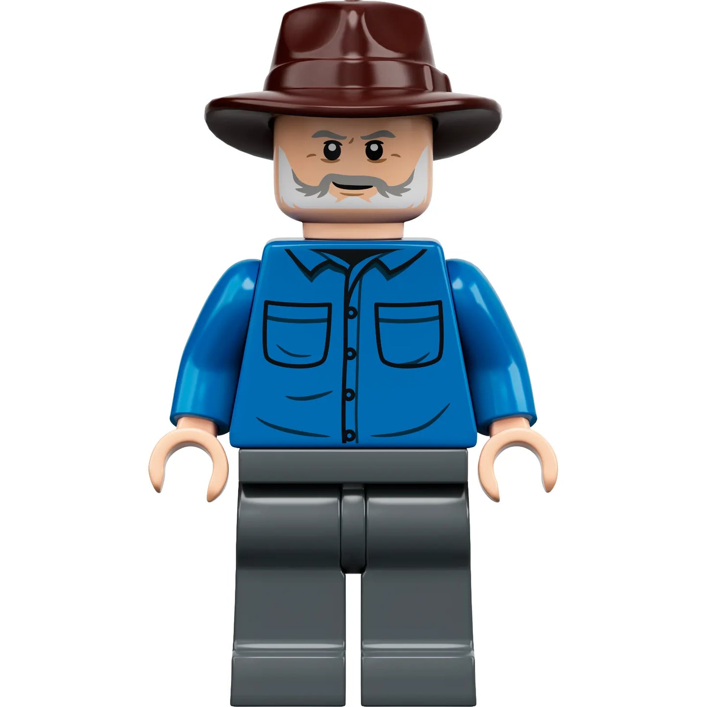 Minifig jw081 - Dr. Alan Grant - Blue Shirt, Dark Brown Fedora