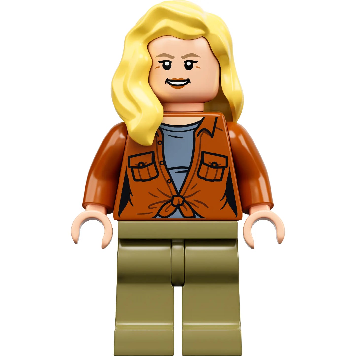 Minifig jw082 - Dr. Ellie Sattler - Dark Orange Shirt, Hair over Shoulder