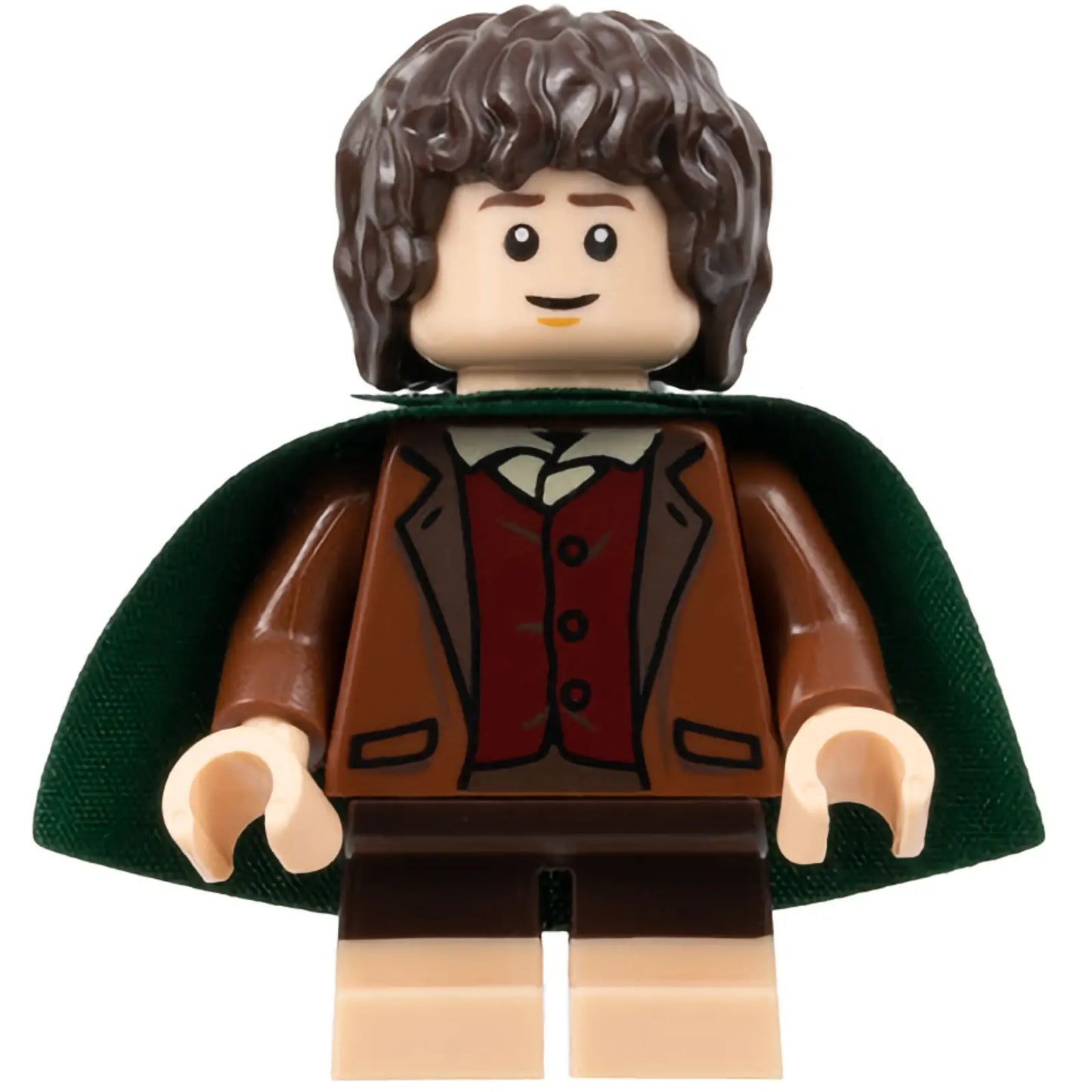 Minifig lor112 - Frodo Baggins - Dark Green Cape, Light Nougat Feet
