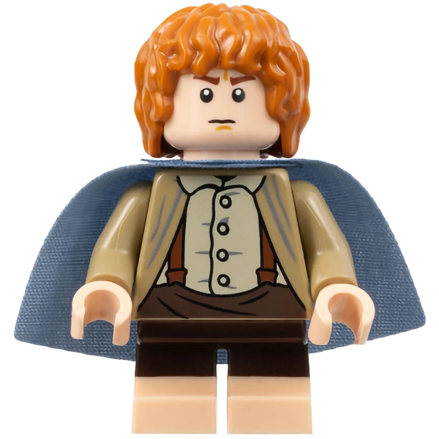 Minifig lor113 - Samwise Gamgee (Sam) - Sand Blue Cape, Light Nougat Feet