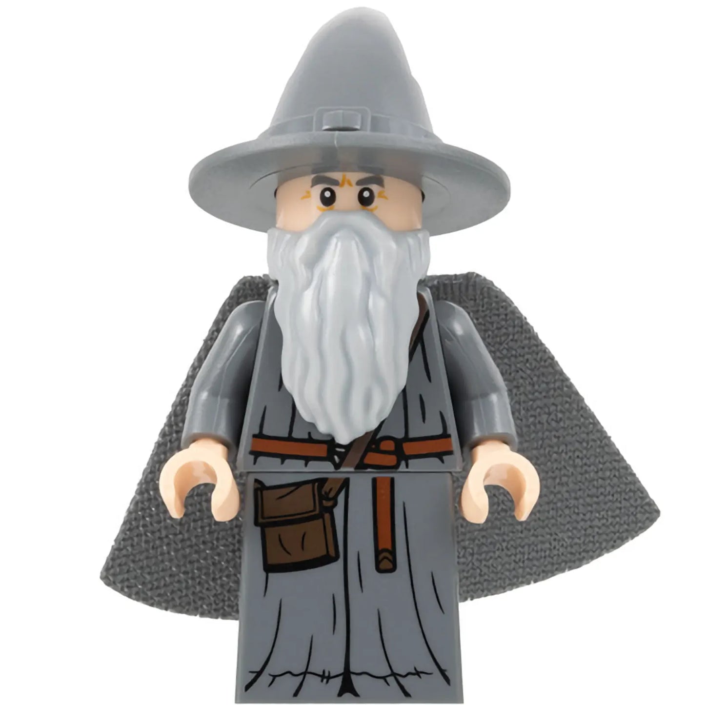 Minifig lor125 - Gandalf the Grey - Wizard / Witch Hat, Robe, Spongy Cape