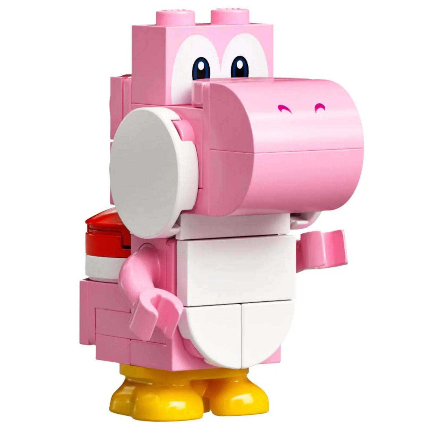 Minifigur mar0064 - Pink Yoshi - Weiße Fliese, rund 1 x 1 Viertel auf der Vorderseite