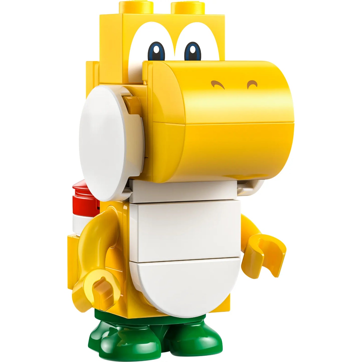 Minifig mar0111 - Yellow Yoshi - White Tile, Round 1 x 2 Half on Front