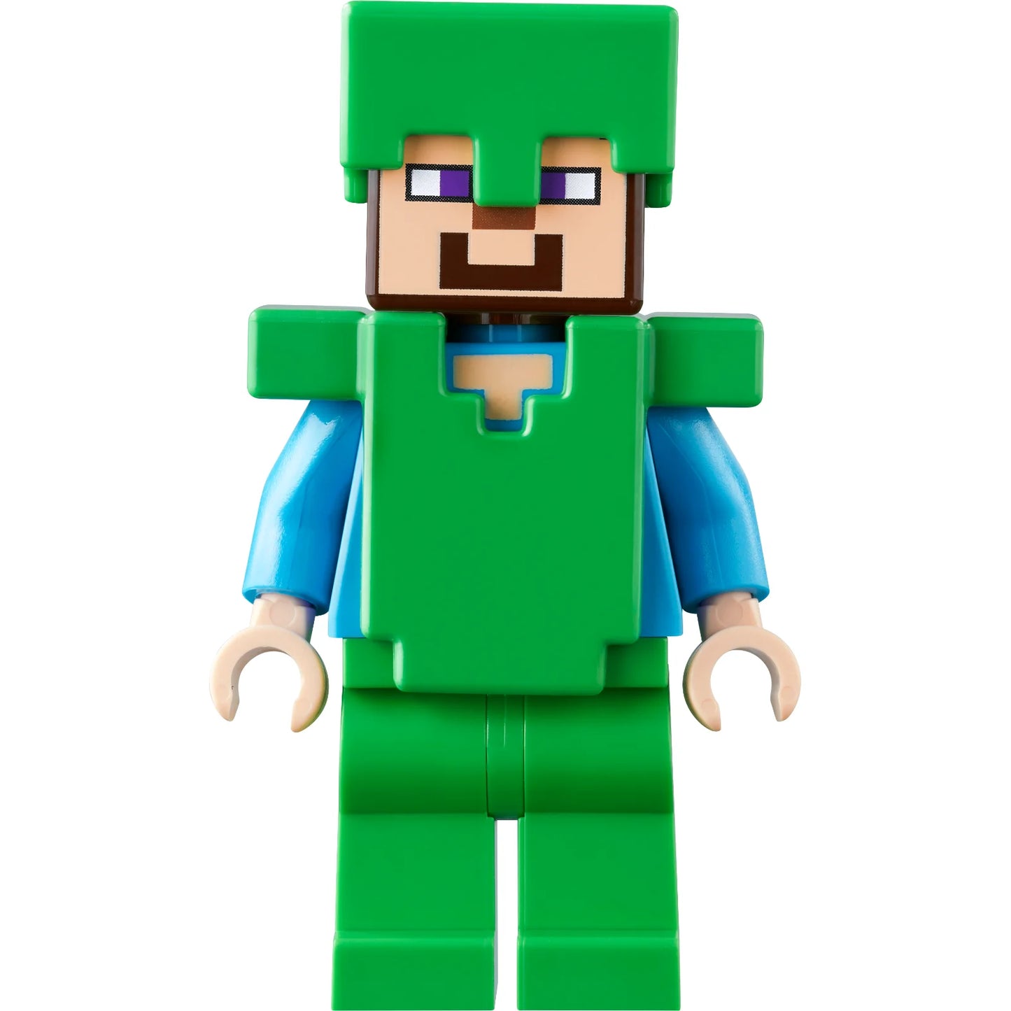 Minifig min140 - Steve - Bright Green Legs, Helmet, and Armor