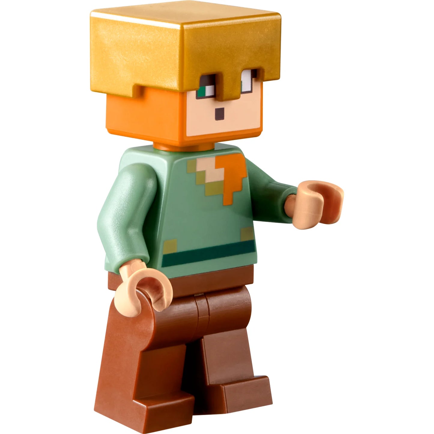 Minifig min158 - Alex - Reddish Brown Legs, Pearl Gold Helmet