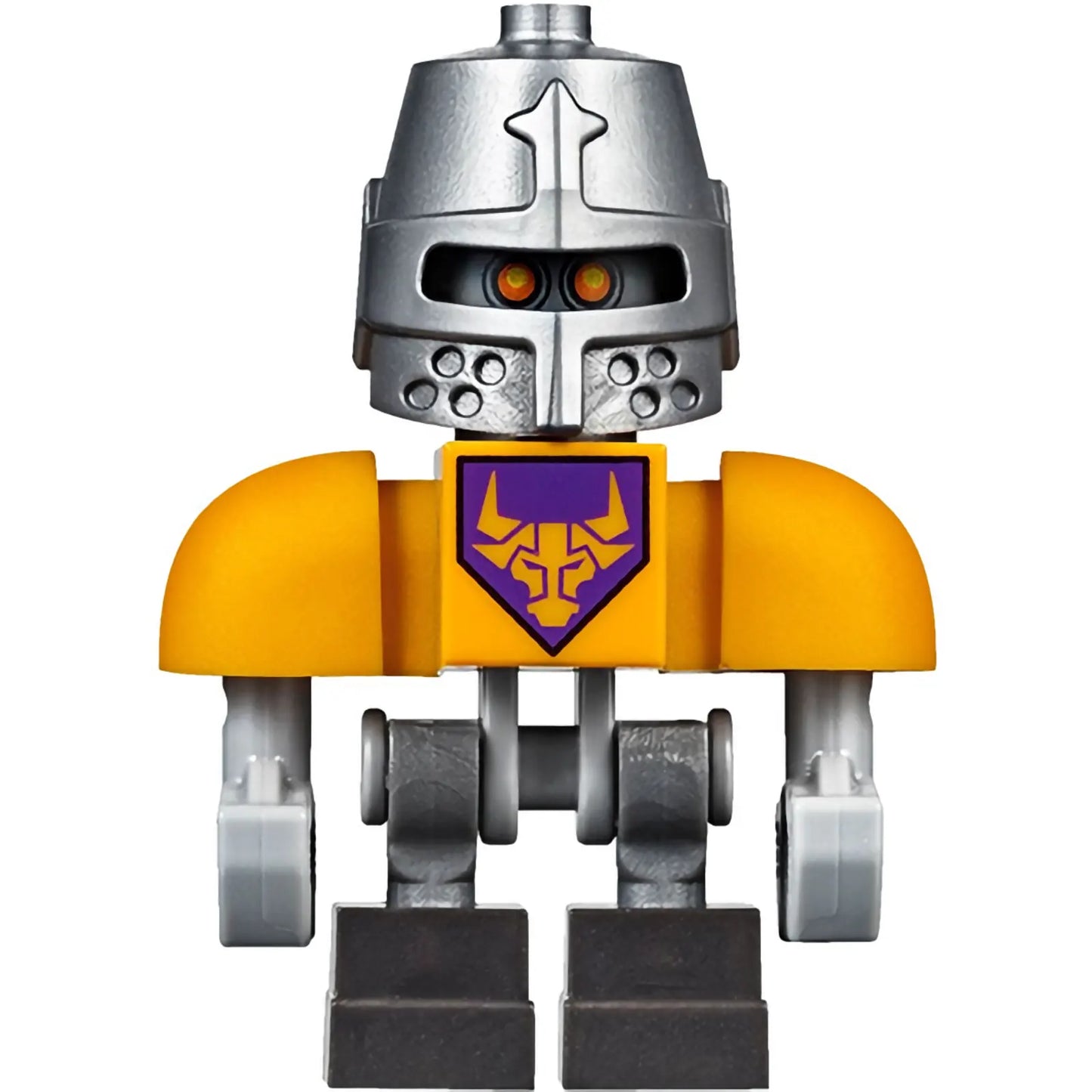 Minifig nex060 - Axl Bot - Bright Light Orange Shoulders, Flat Silver Helmet