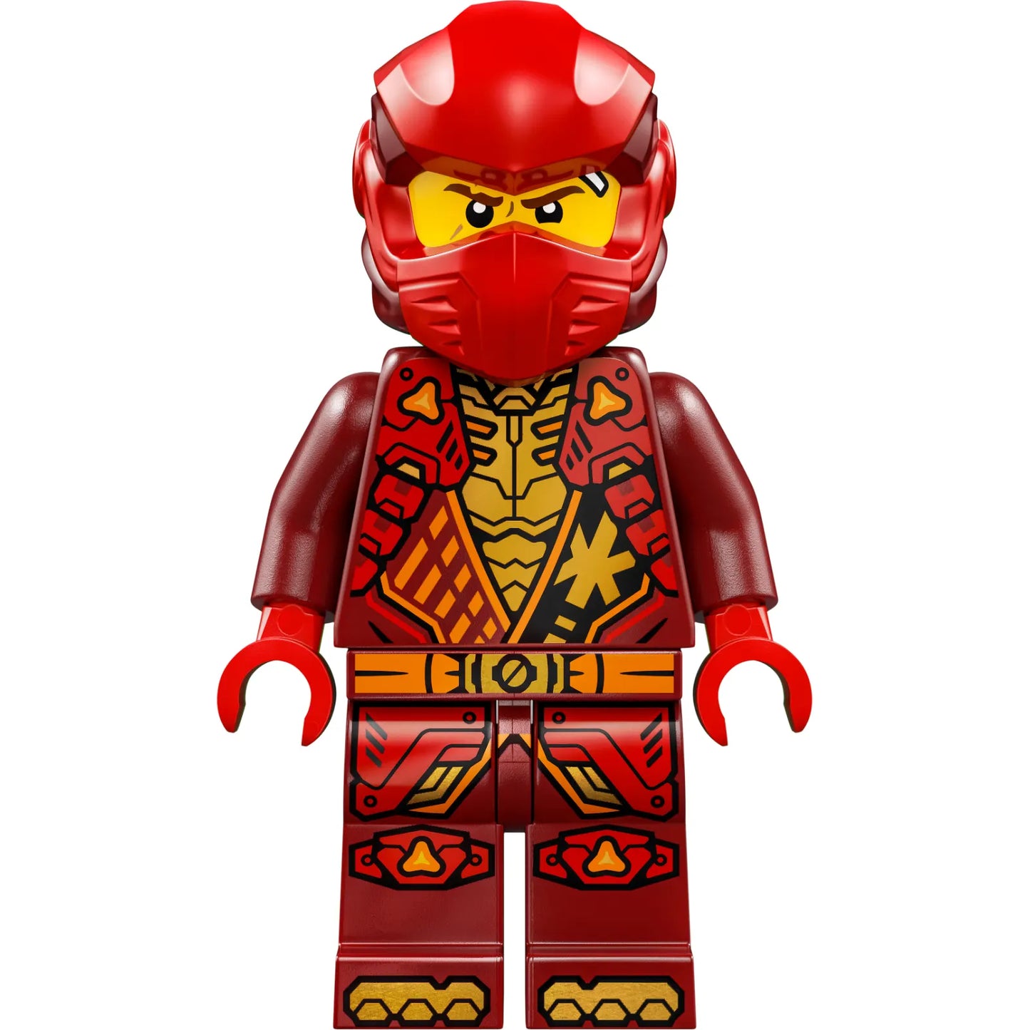 Minifig njo930 - Kai - Dragons Rising, Tunic with Shoulder Armor, Dark Red and Red Head Wrap