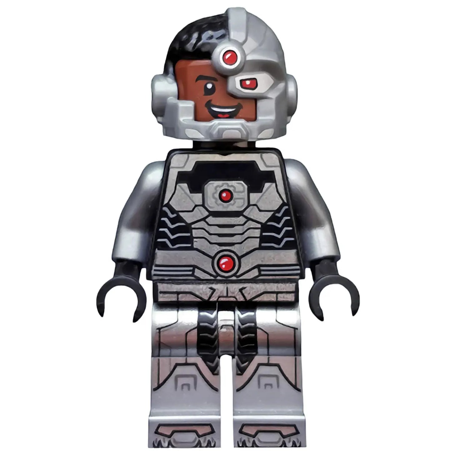 Minifigur sh0155 - Cyborg - Schwarze Handschuhe, Lächelnd