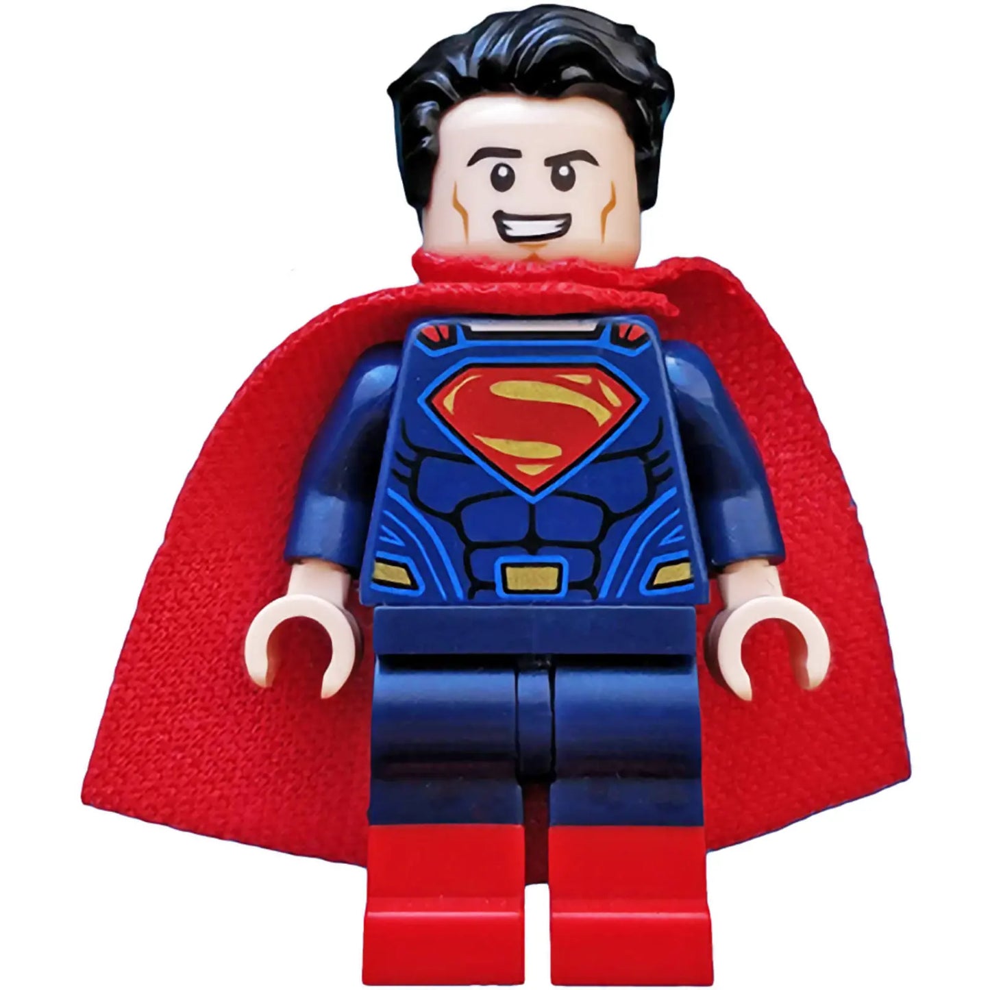 Minifigur sh0220 - Superman - Dunkelblauer Anzug, zerzaustes Haar, rote Stiefel