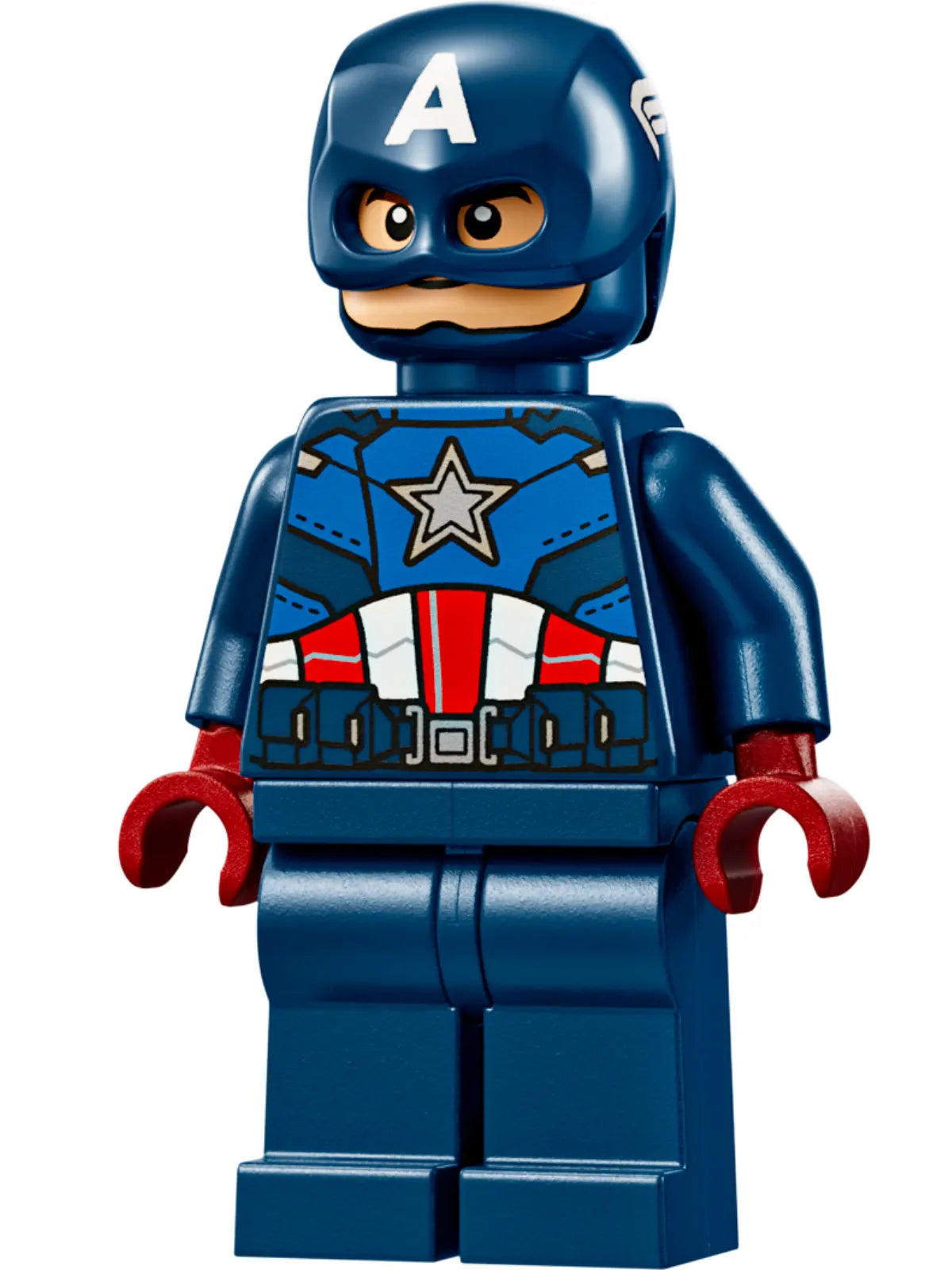 Minifig sh0852 - Captain America - Dark Blue Suit, Dark Red Hands, Helmet