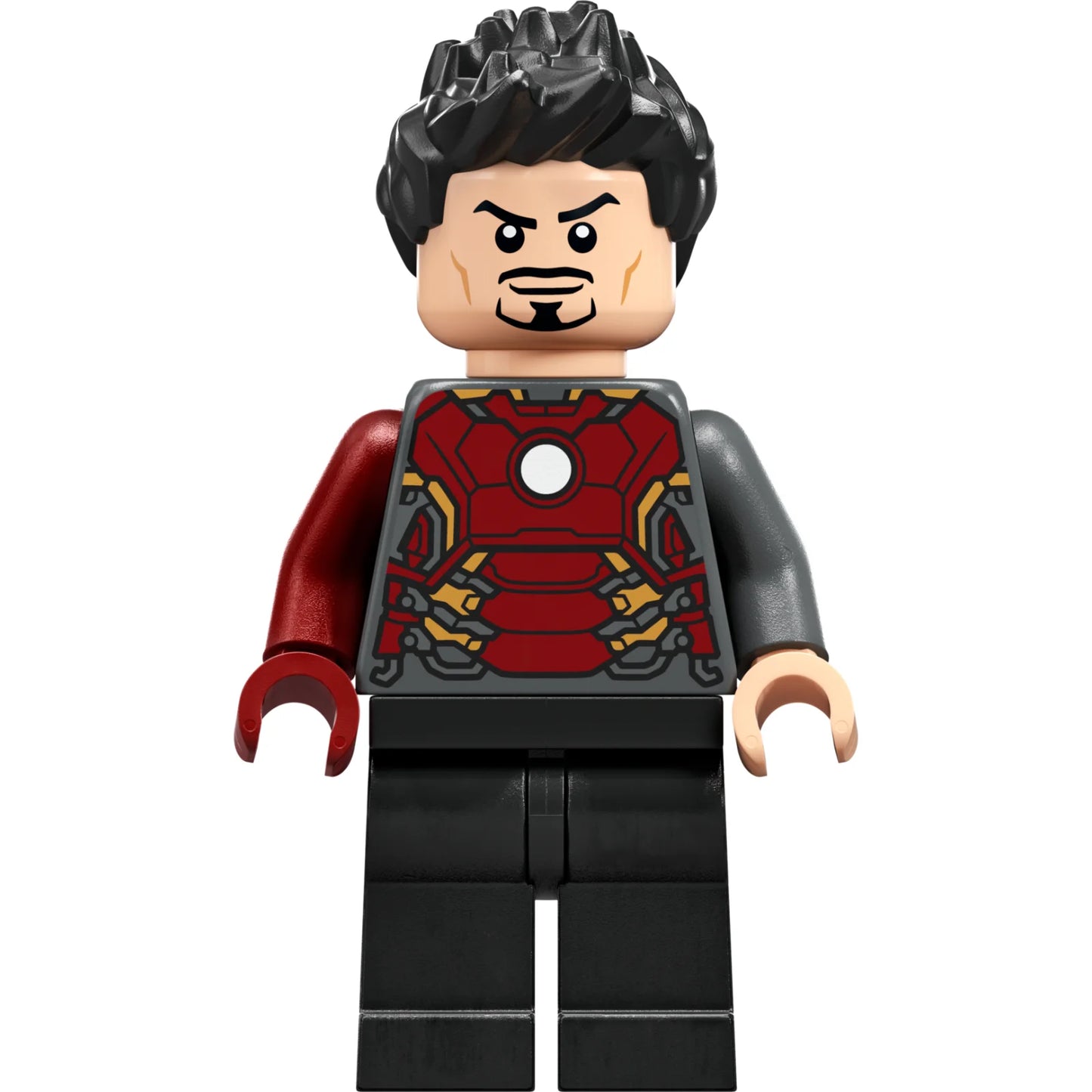 Minifig sh0850 - Tony Stark - Dark Bluish Gray Iron Man Suit with Dark Red Right Arm