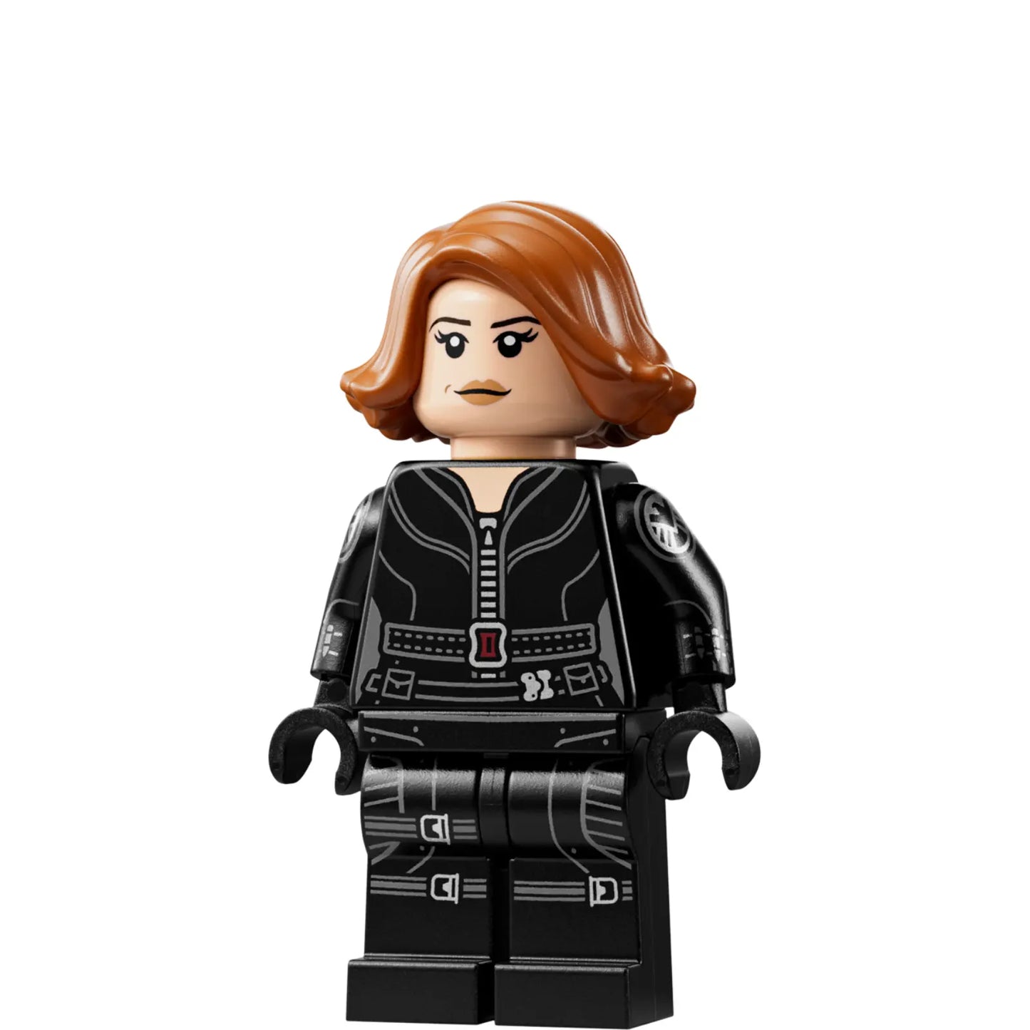 Minifig sh0922 - Black Widow - Black Jumpsuit, Dark Orange Short Hair, Printed Legs, Printed Arms