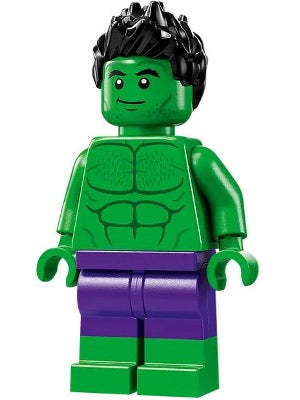 Minifig sh0982 - Hulk - Minifigure, Dark Purple Pants, Spiked Hair, Lopsided Grin / Angry