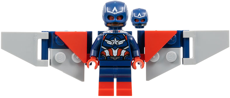 Minifig sh1003 - Captain America (Sam Wilson) - Dark Blue Suit, Backpack and Wings without Stickers