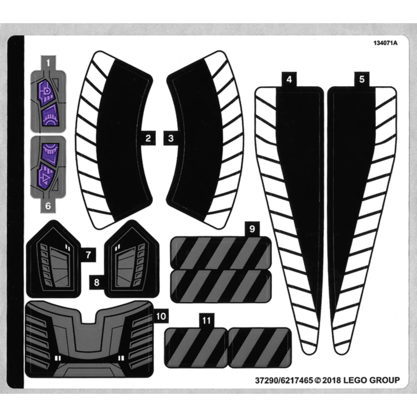 Part 76100stk01 - Sticker Sheet for Set 76100 - (37290/6217465)